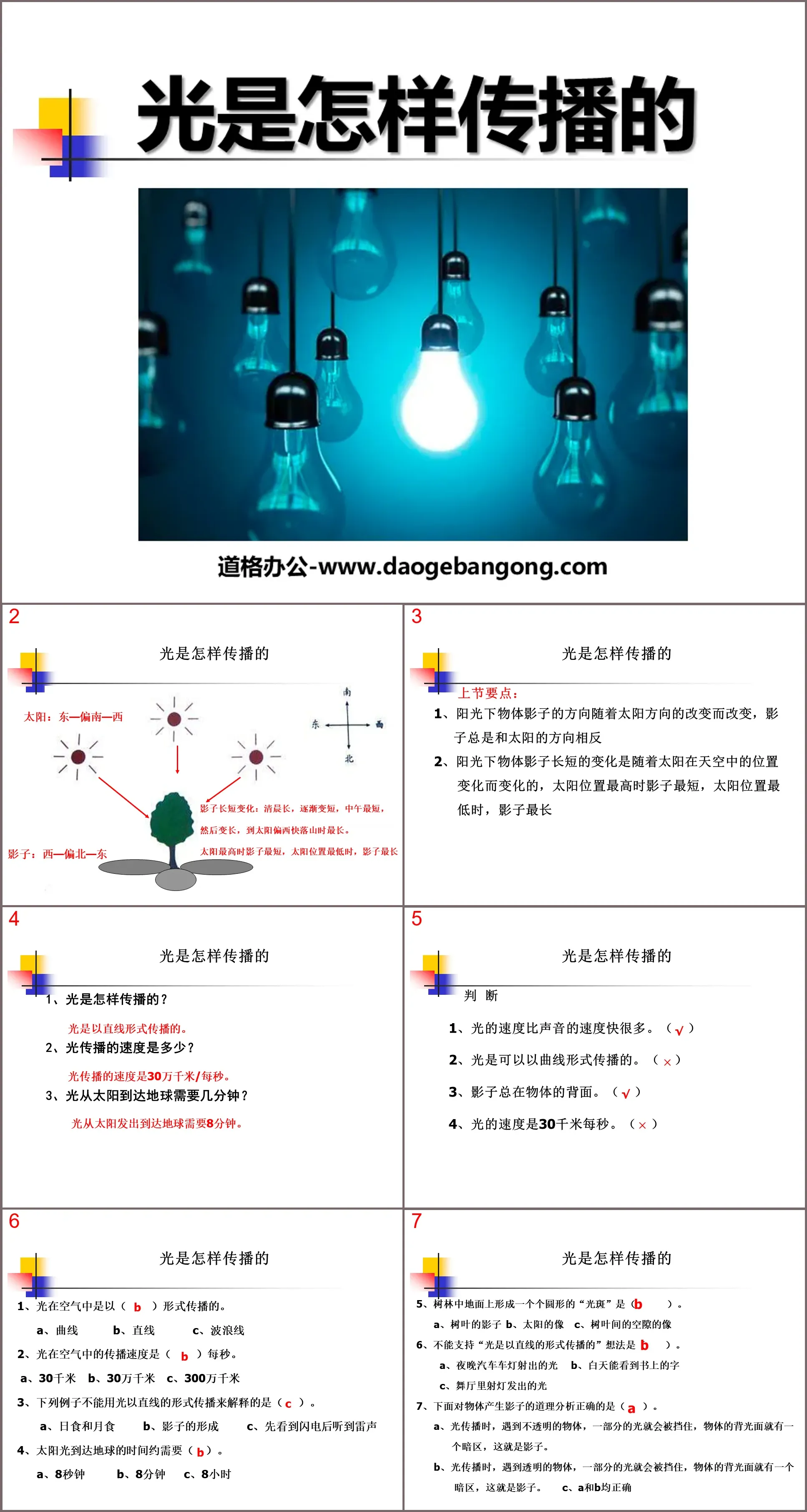 "How Light Spreads" Light PPT Courseware 5