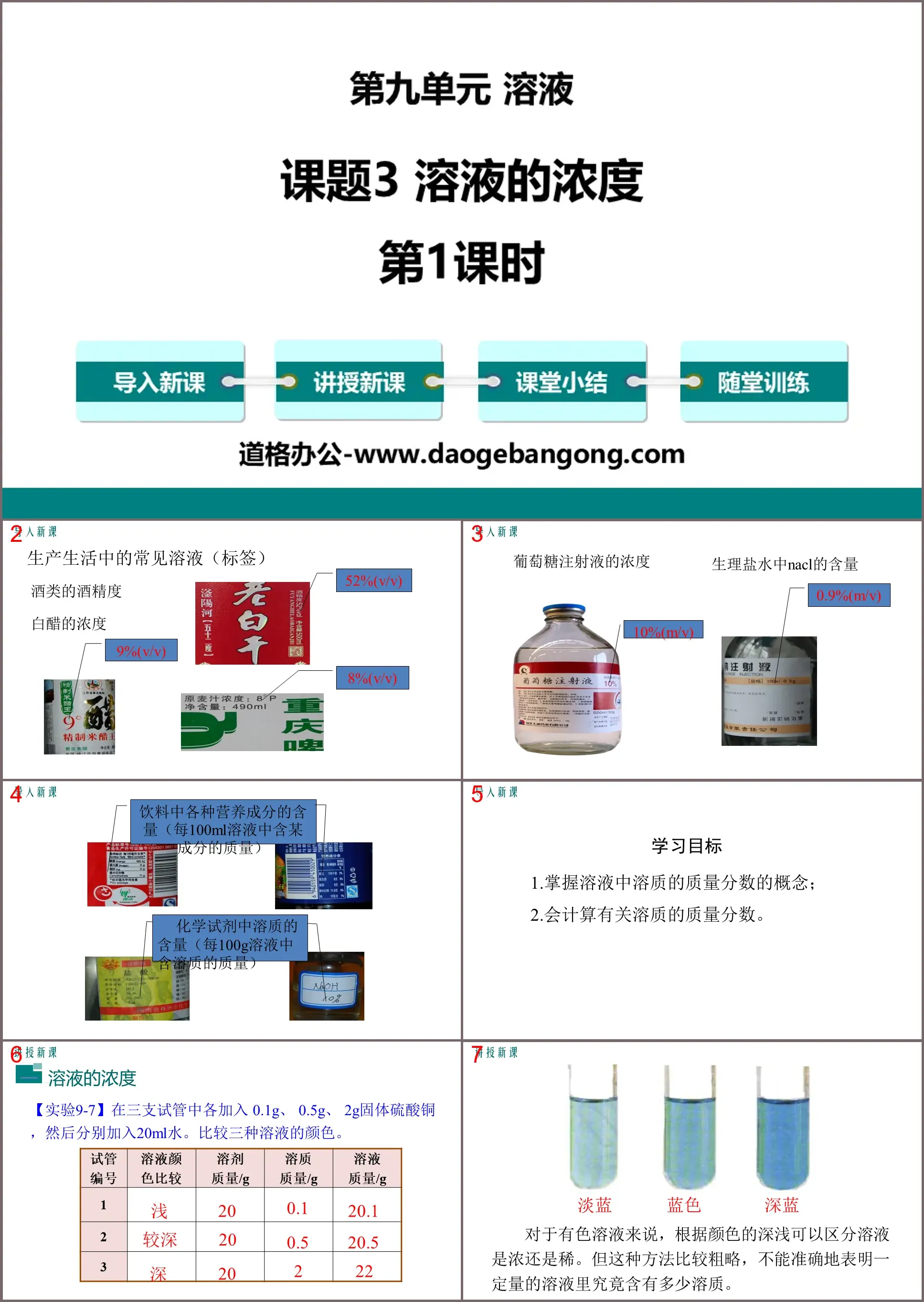 《溶液的濃度》溶液PPT(第1課時)