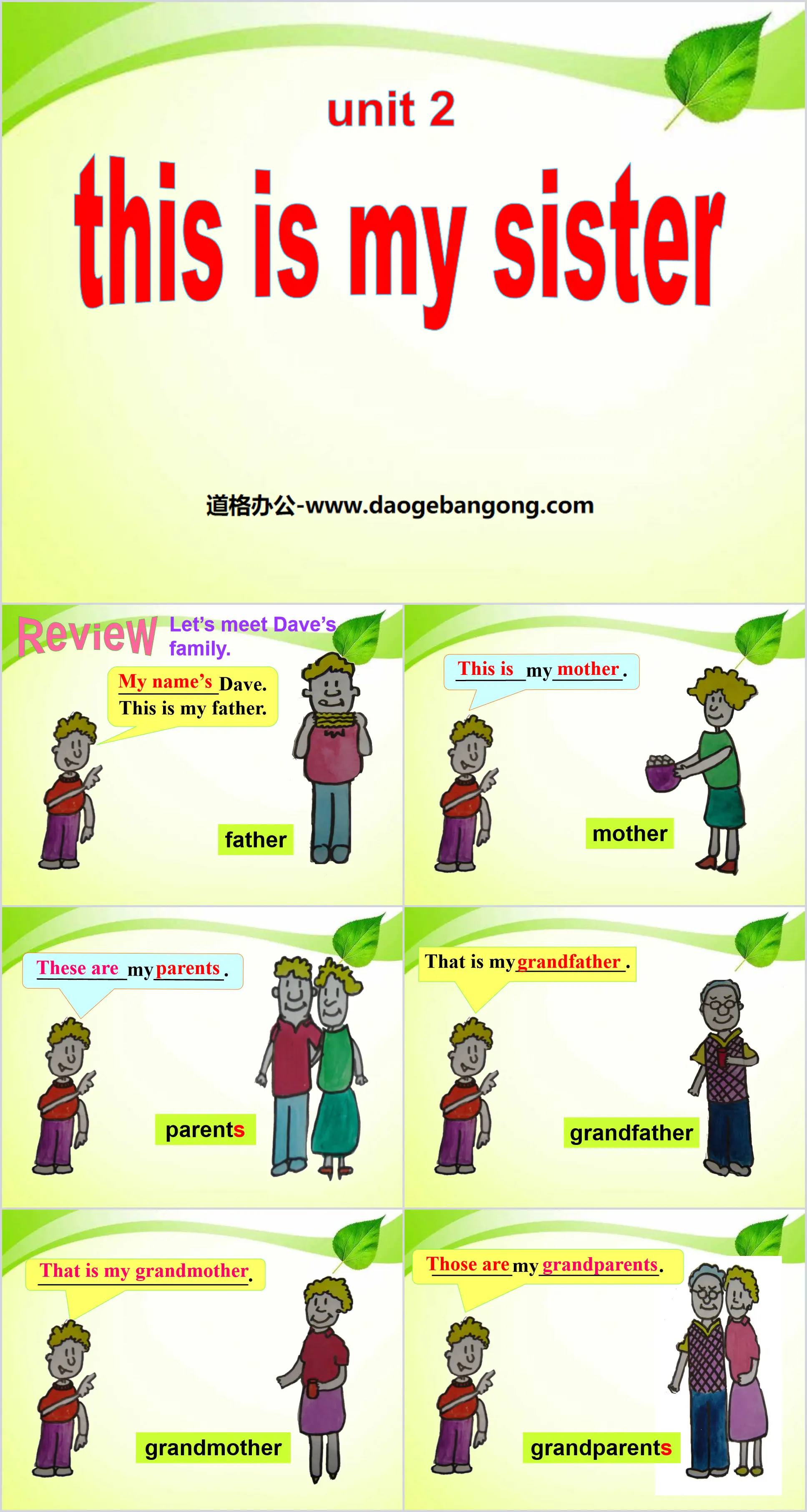 "This is my sister" PPT courseware 3