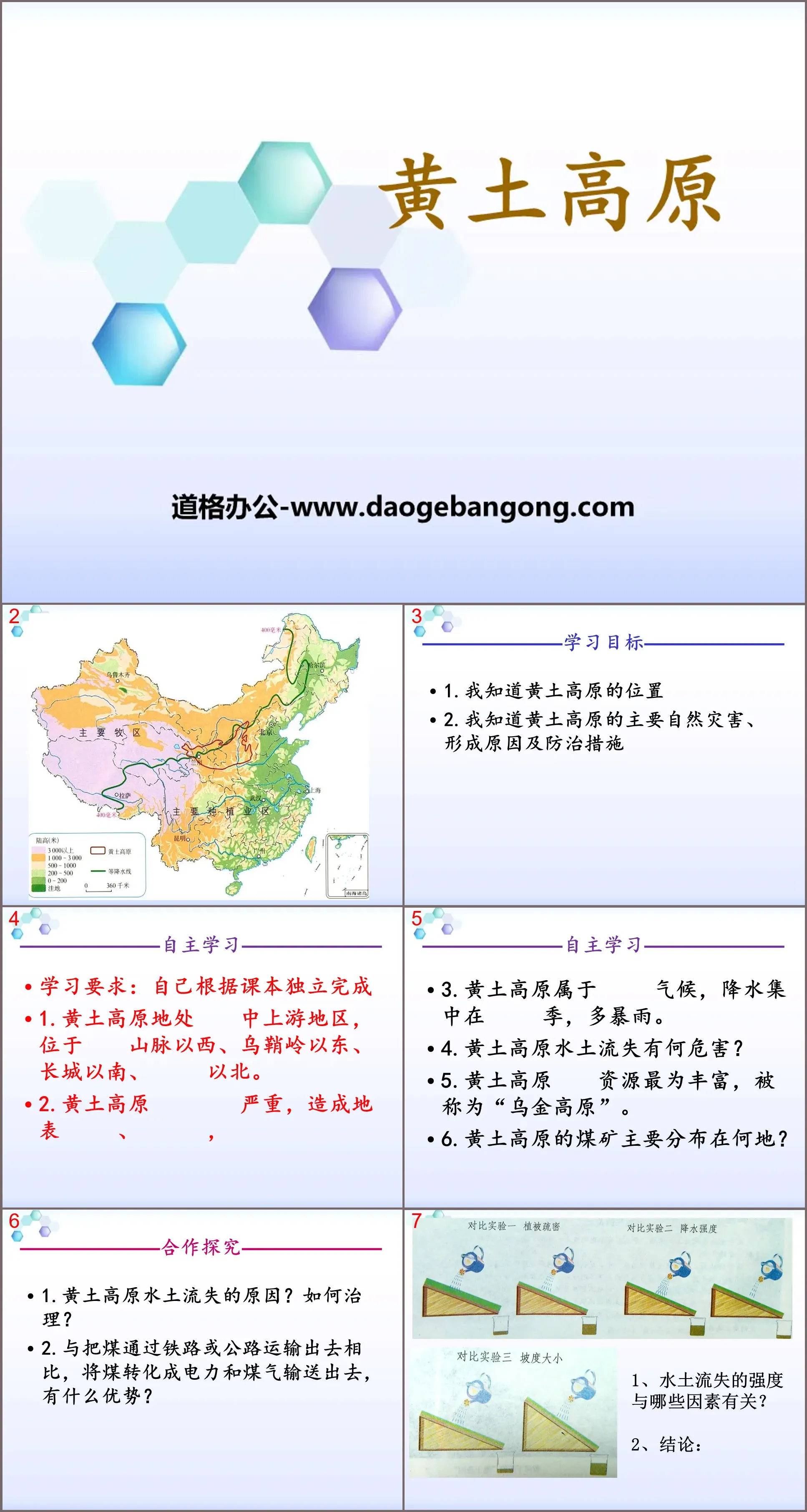 "Loess Plateau" PPT courseware