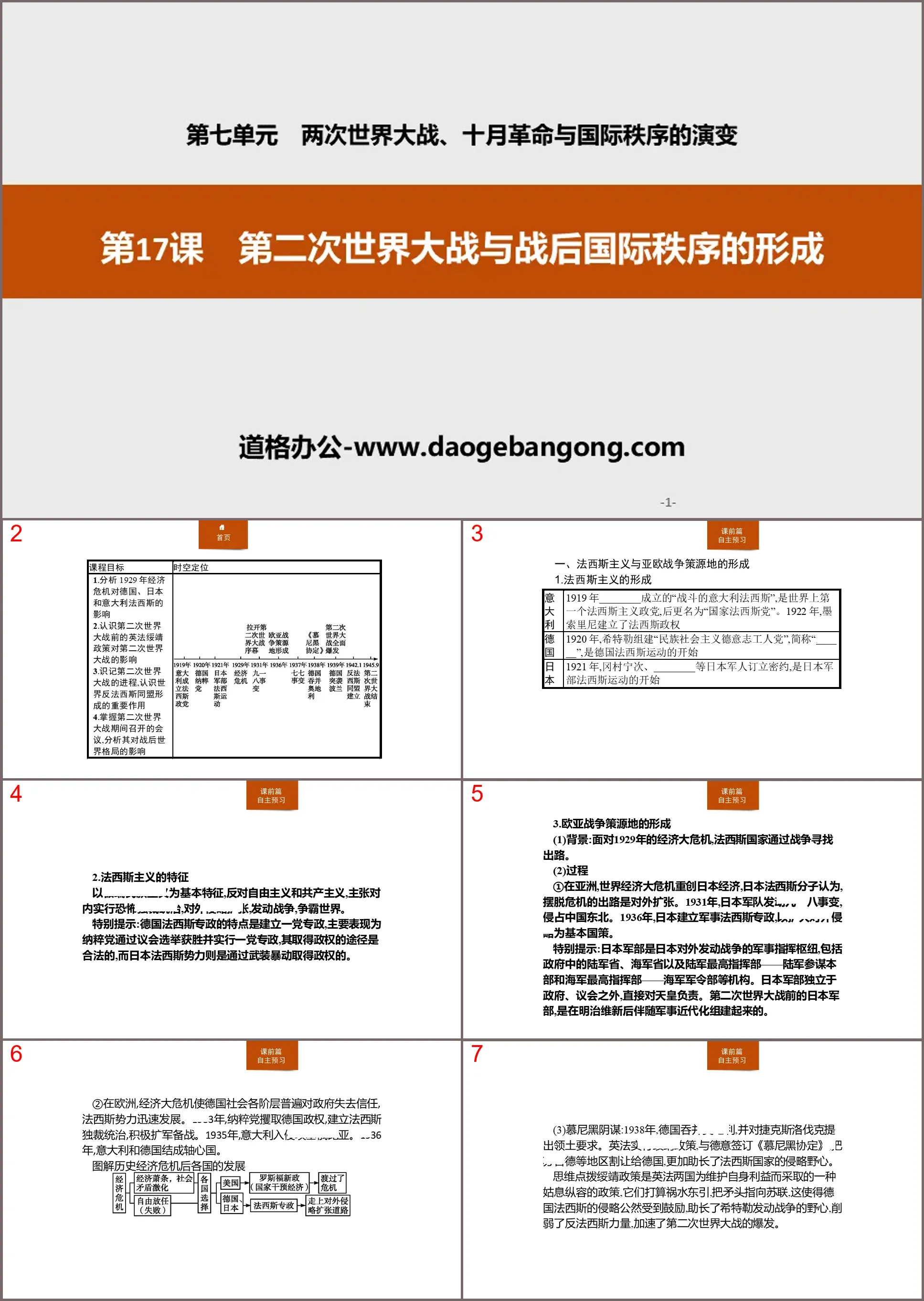 《第二次世界大战与战后国际秩序的形成》两次世界大战、十月革命与国际秩序的演变PPT课件