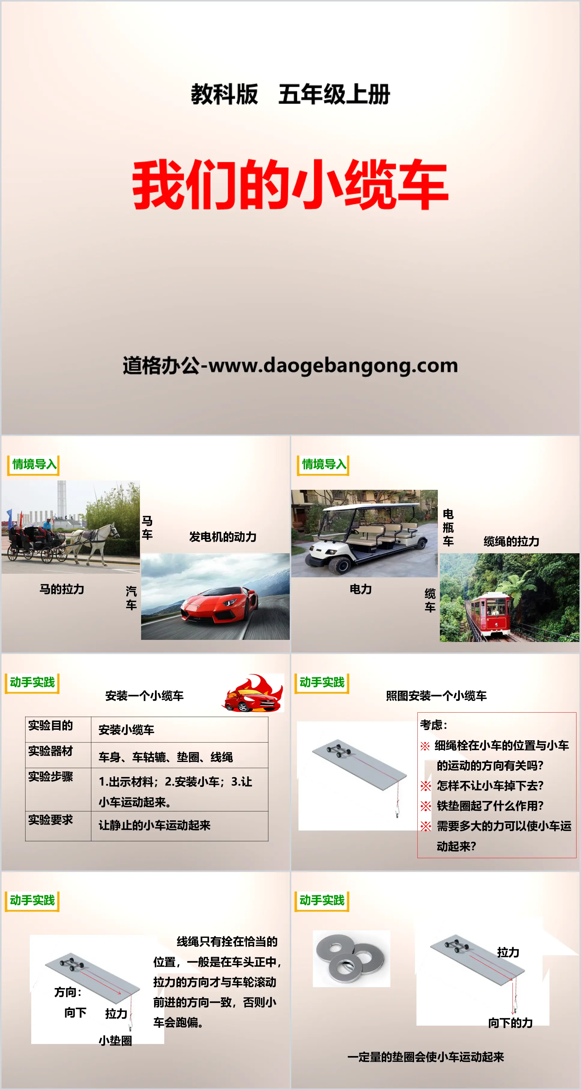 《我们的小缆车》运动和力PPT下载
