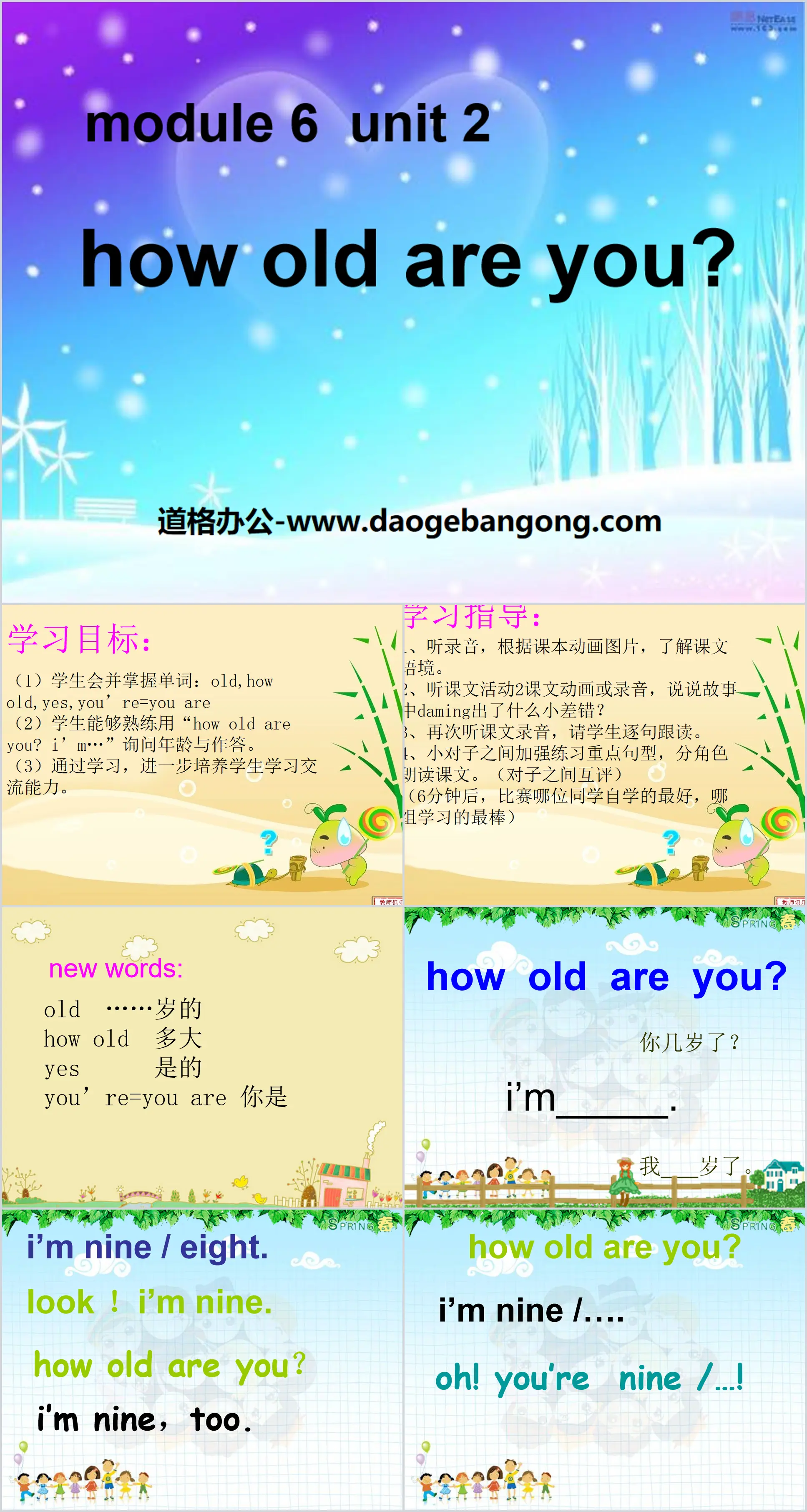 "How old are you?" PPT courseware