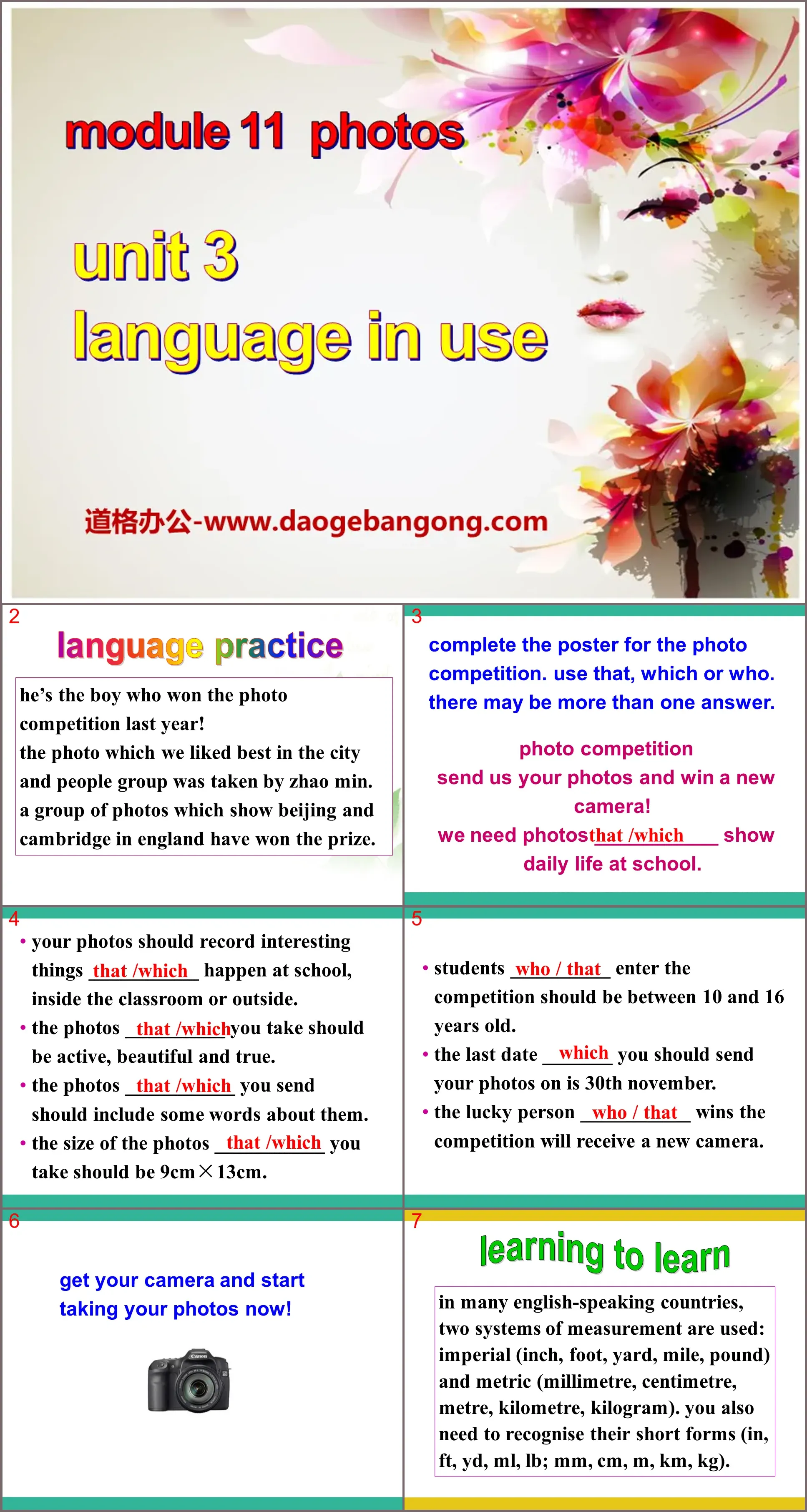 "Language in use" Photos PPT courseware