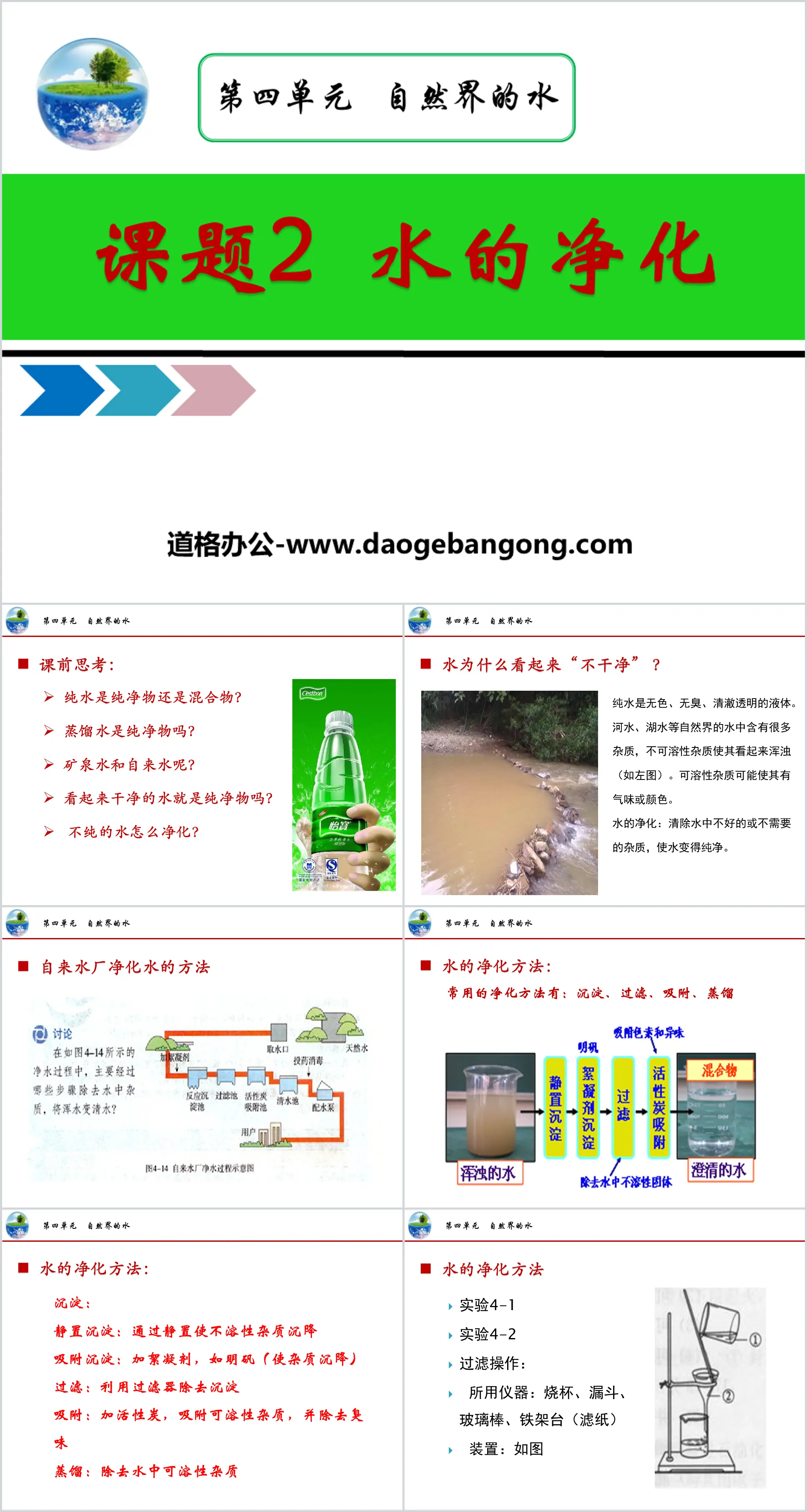 《水的净化》自然界的水PPT课件
