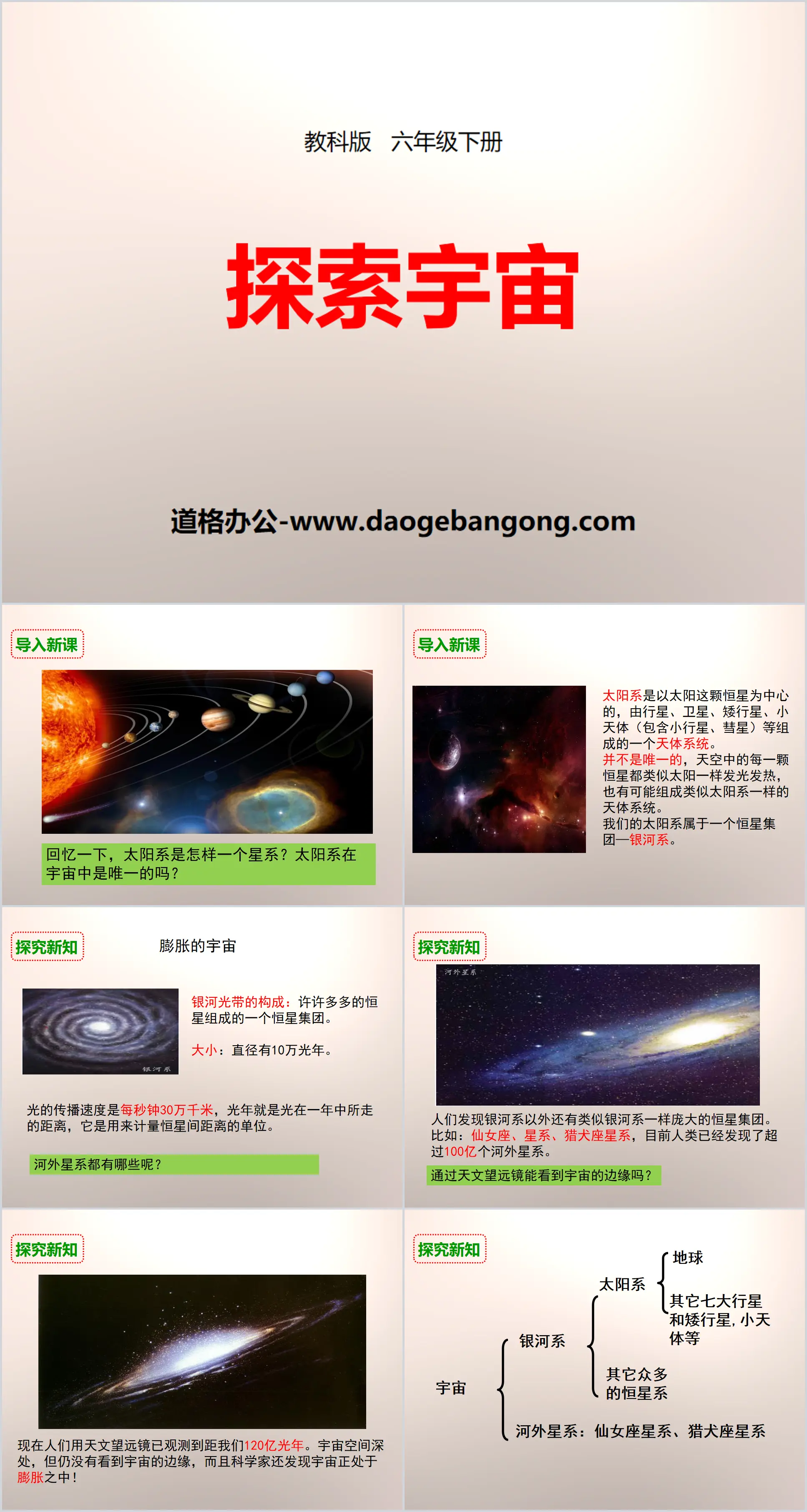 《探索宇宙》宇宙PPT
