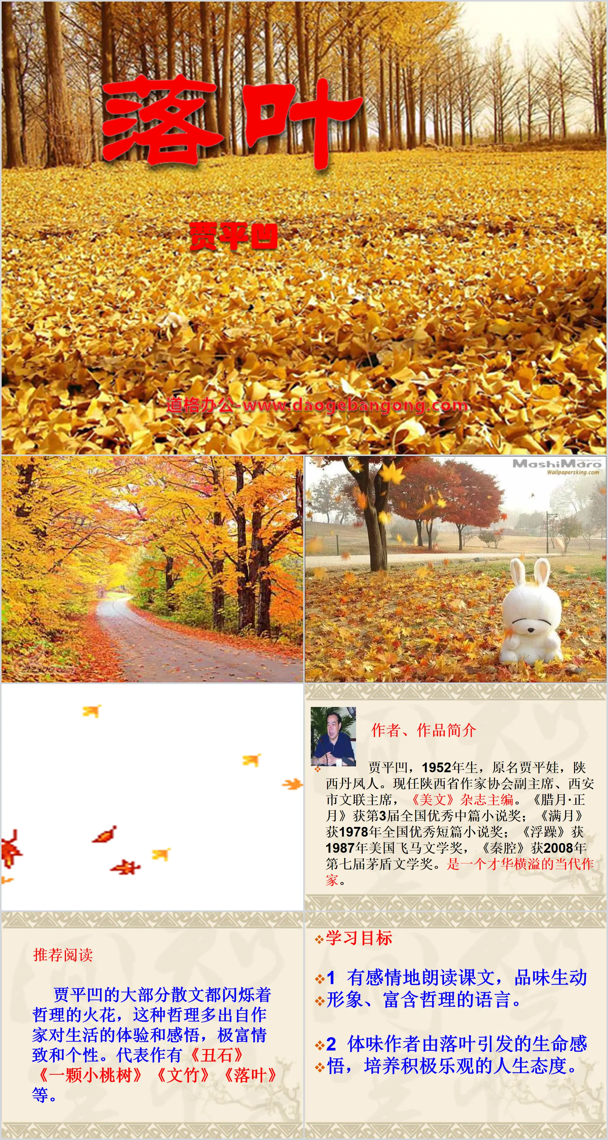 "Falling Leaves" PPT courseware