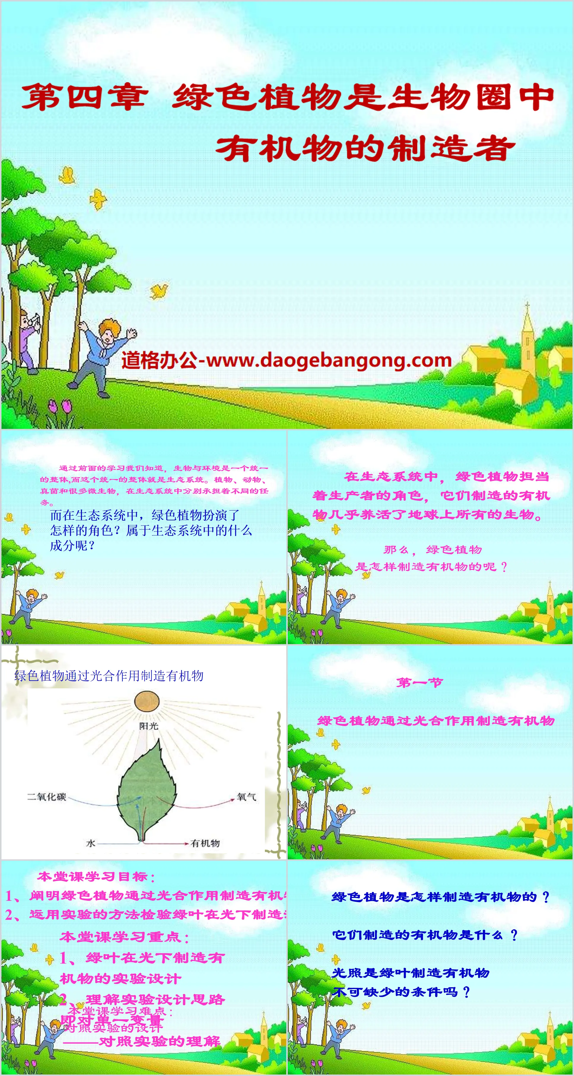 《綠色植物是生物圈中有機物的製造者》PPT課件4