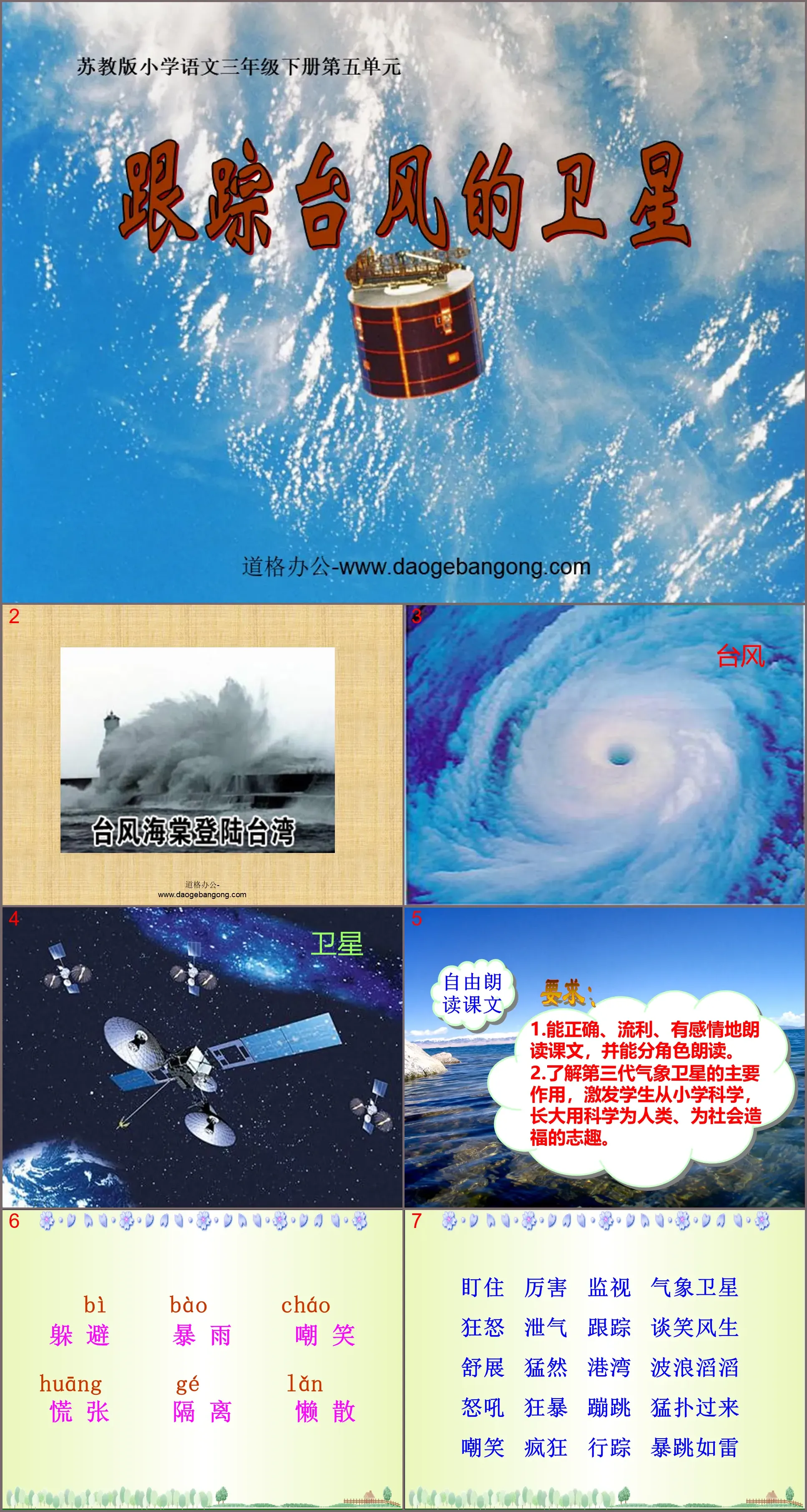 "Satellite Tracking Typhoon" PPT courseware