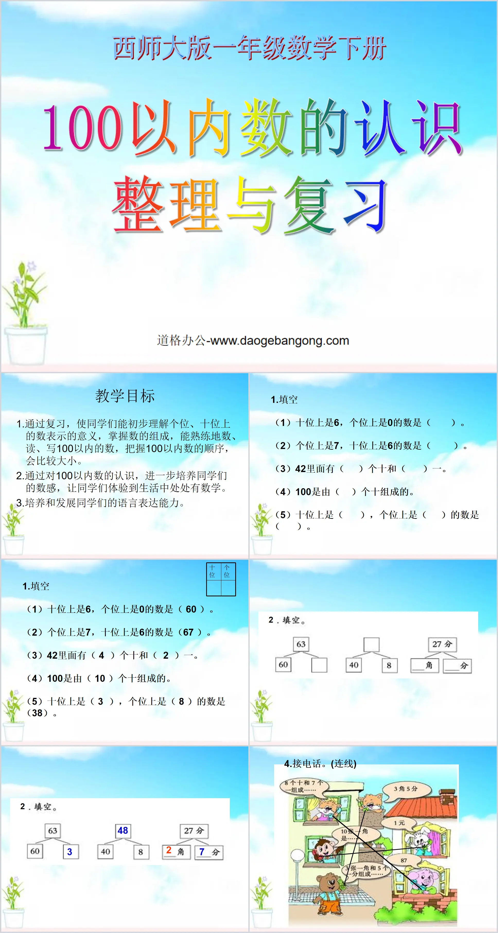 《100以内数的认识整理与复习》100以内数的认识PPT课件