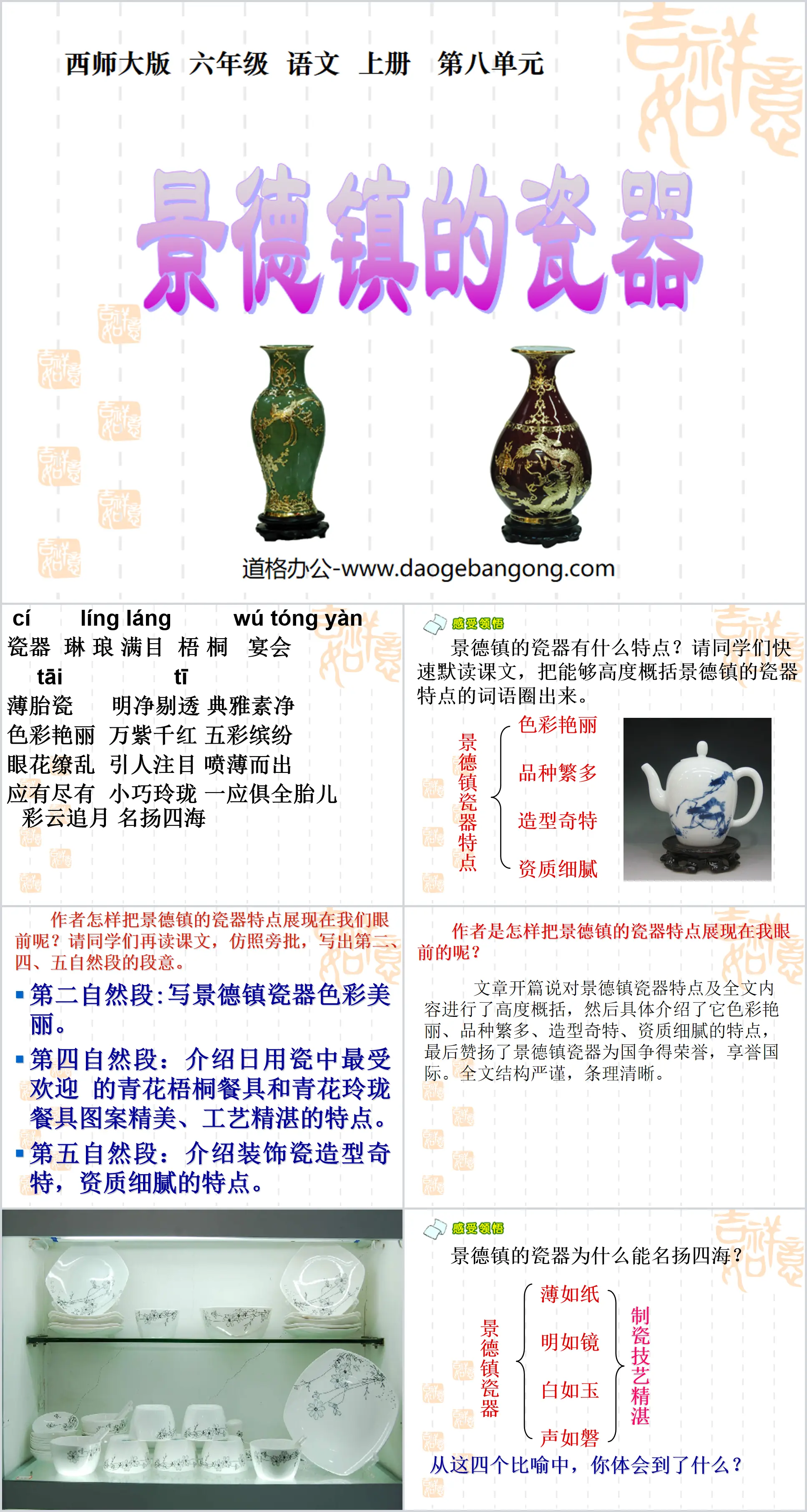 "Porcelain in Jingdezhen" PPT courseware 3