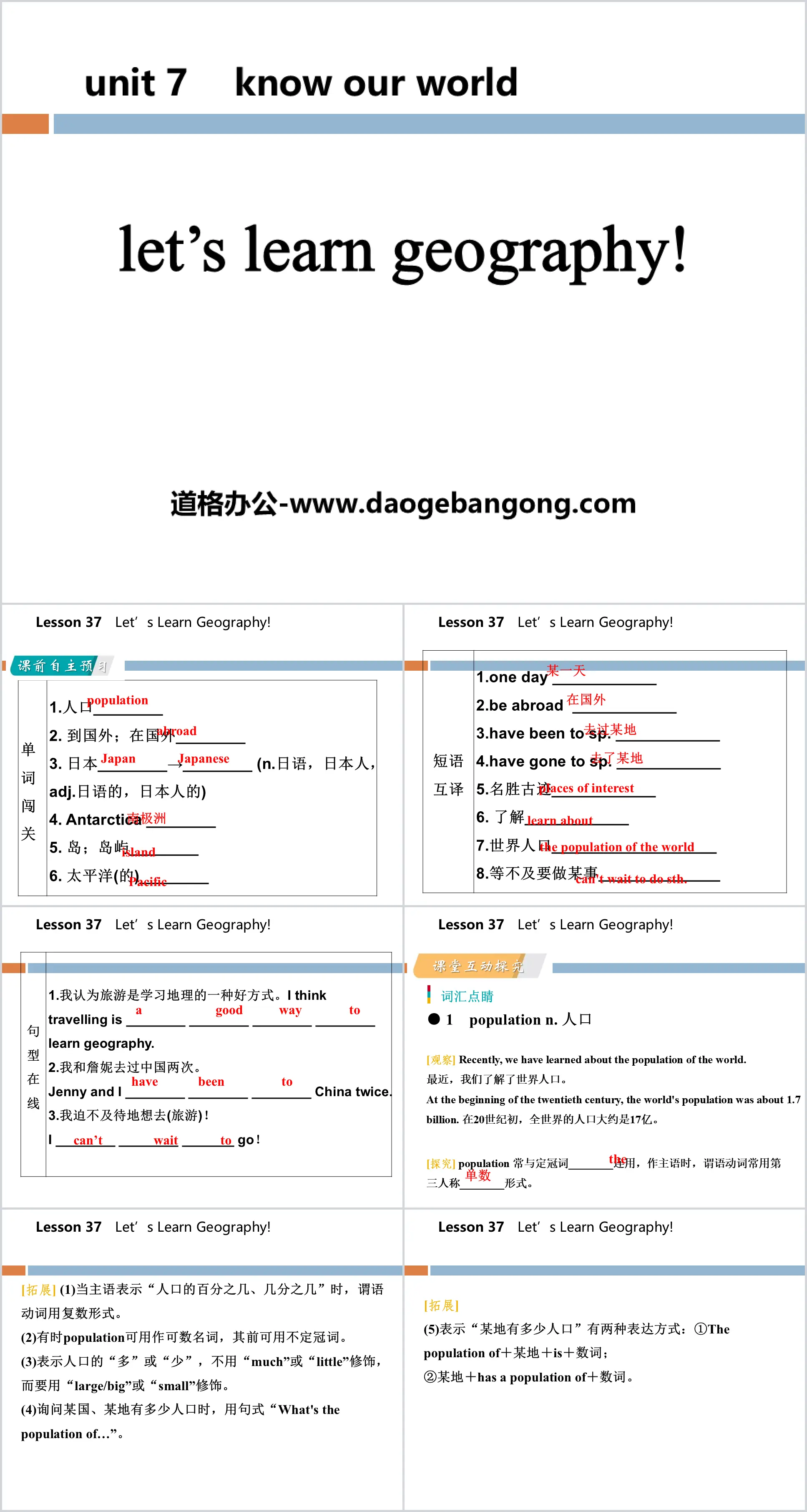 《Let's Learn Geography》Know Our World PPT教学课件
