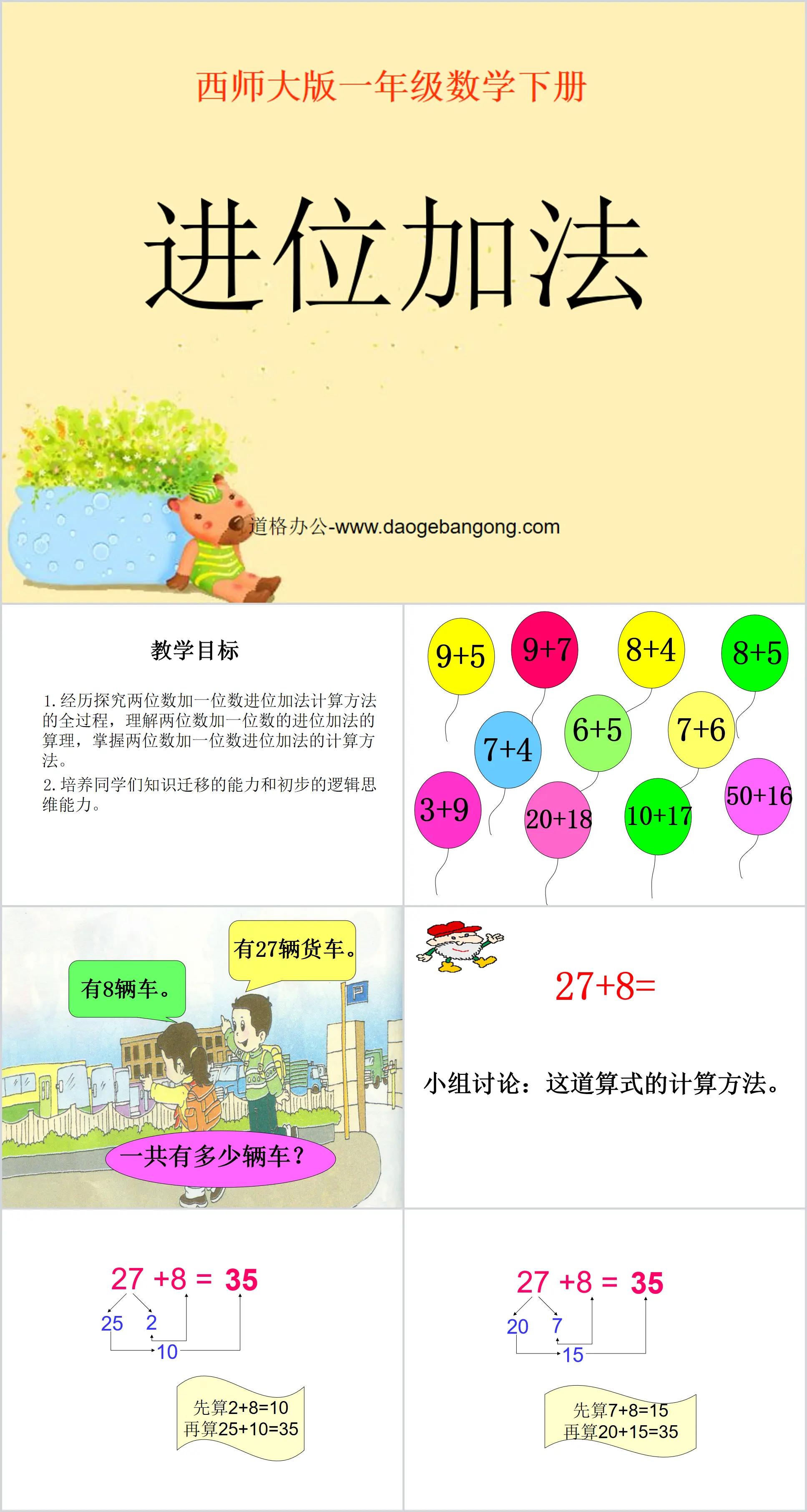 Didacticiel PPT "Carry Addition" pour l'addition et la soustraction dans les 100