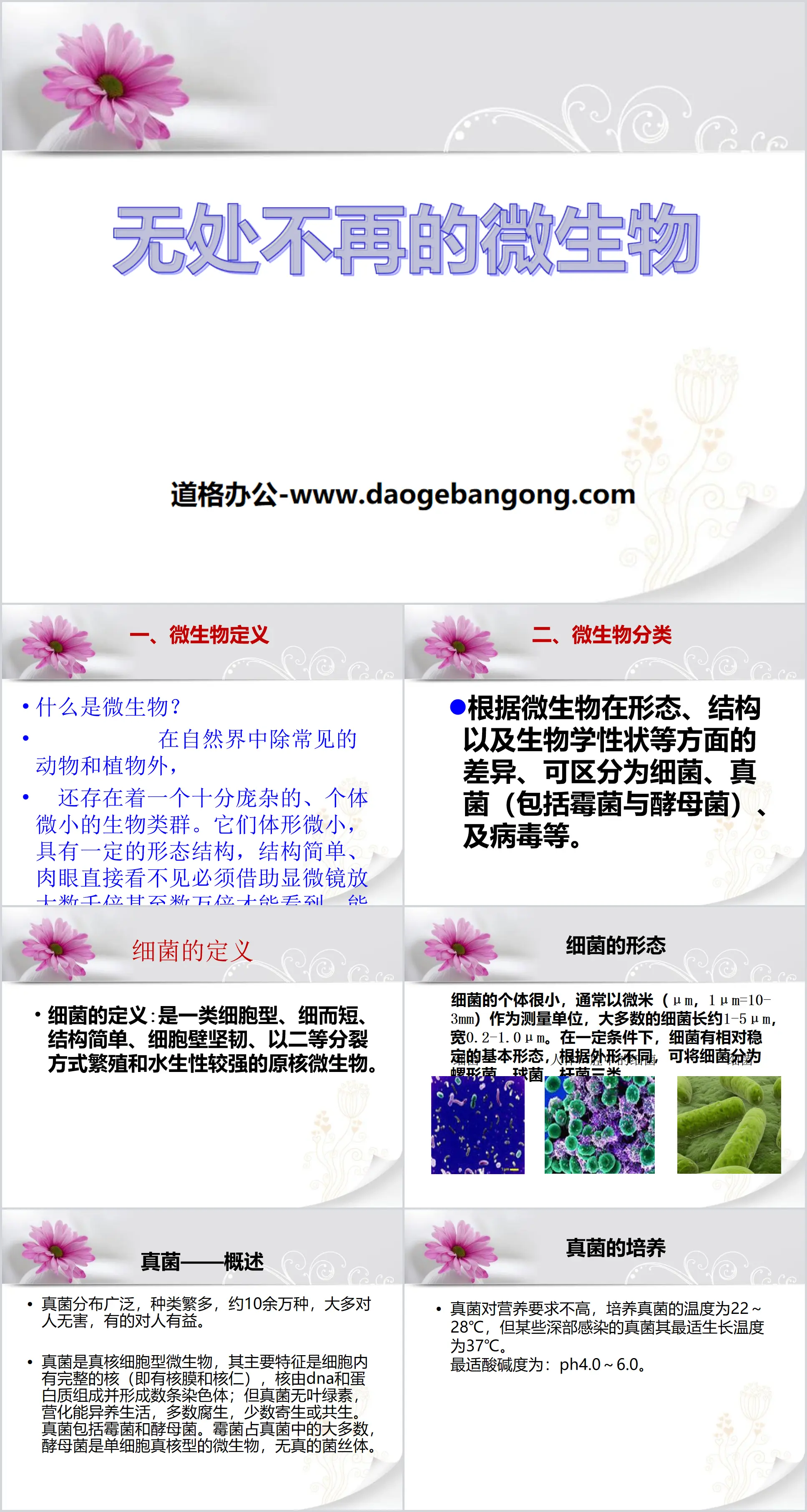 《 无处不在的微生物 》PPT