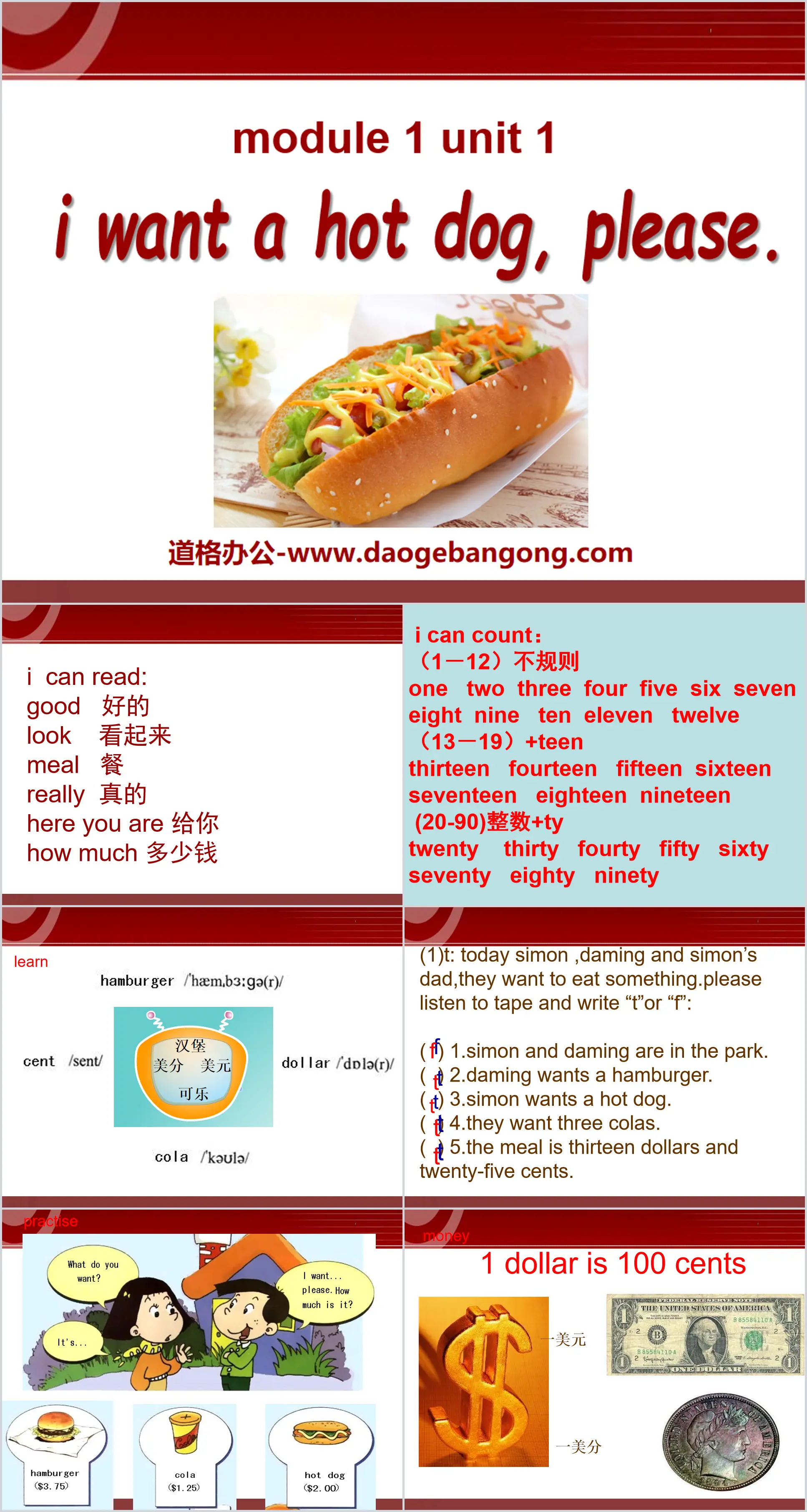 《I want a hot dog,plaese》PPT课件
