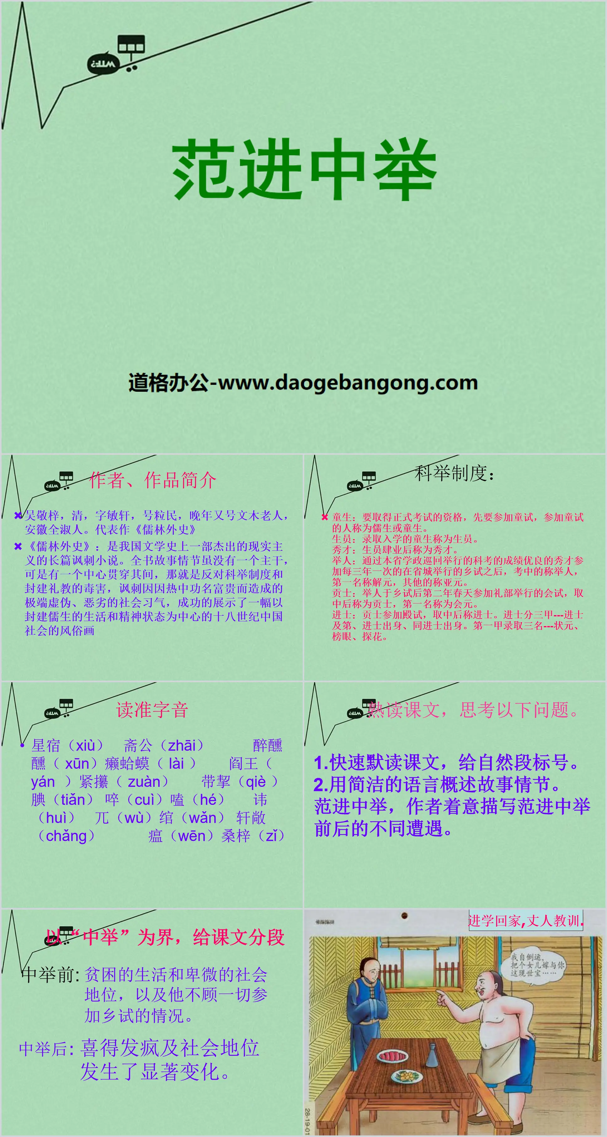 《範進中舉》PPT免費下載