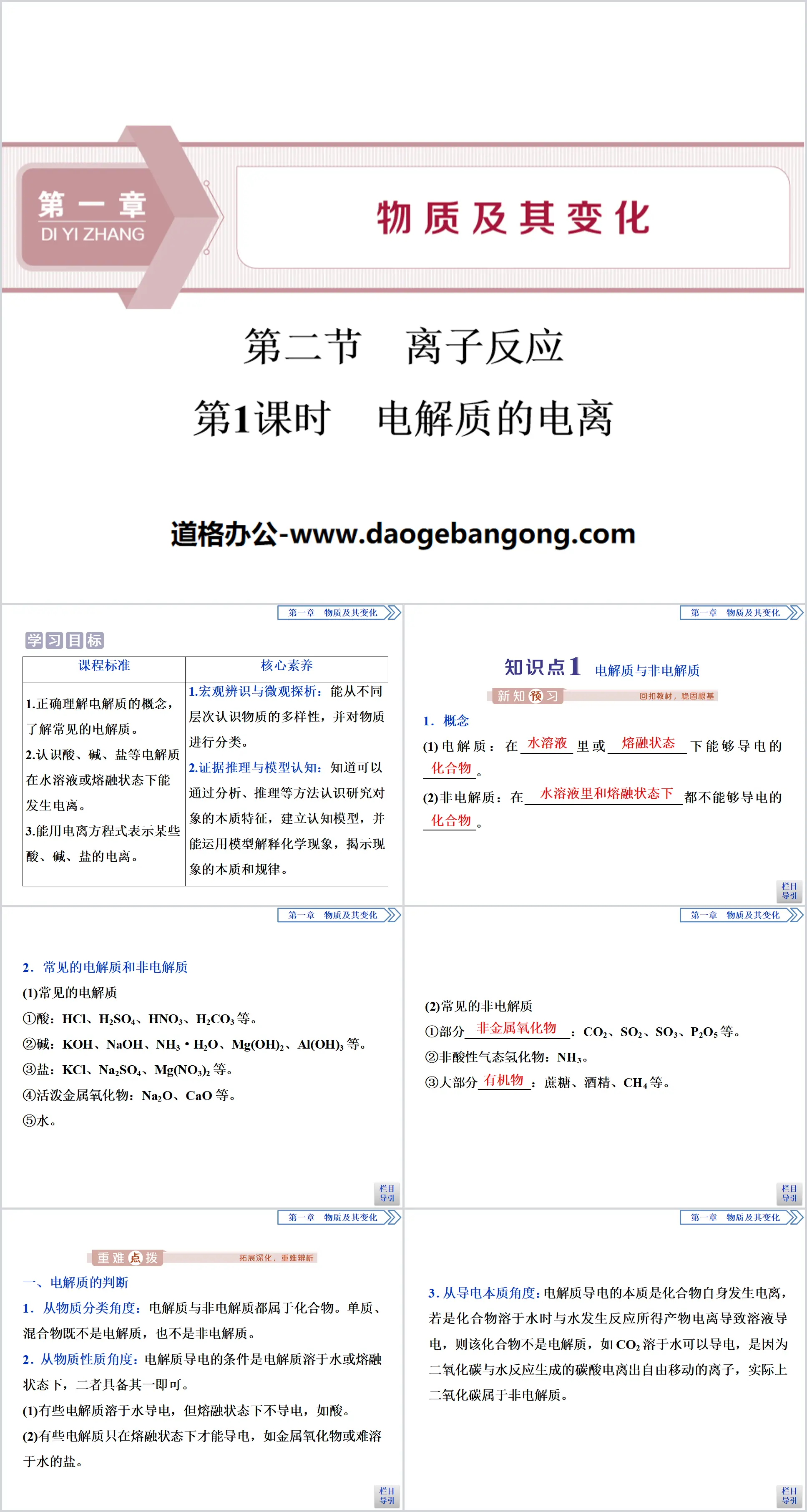 《離子反應》物質及其變化PPT(第1課時電解質的電離)