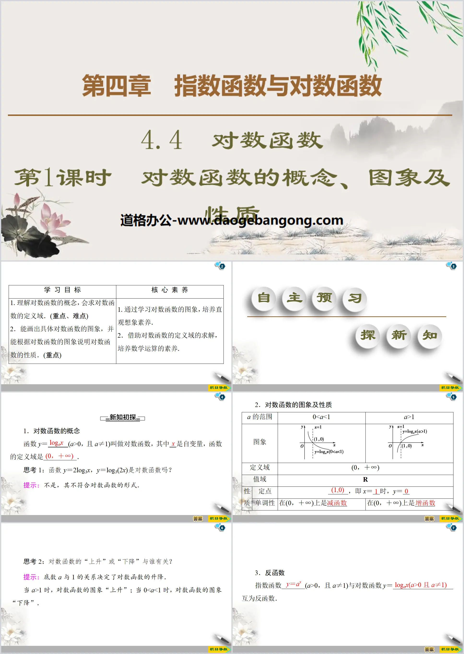 《對數函數》指數函數與對數函數PPT課件(第1課時對數函數的概念、圖象及性質)
