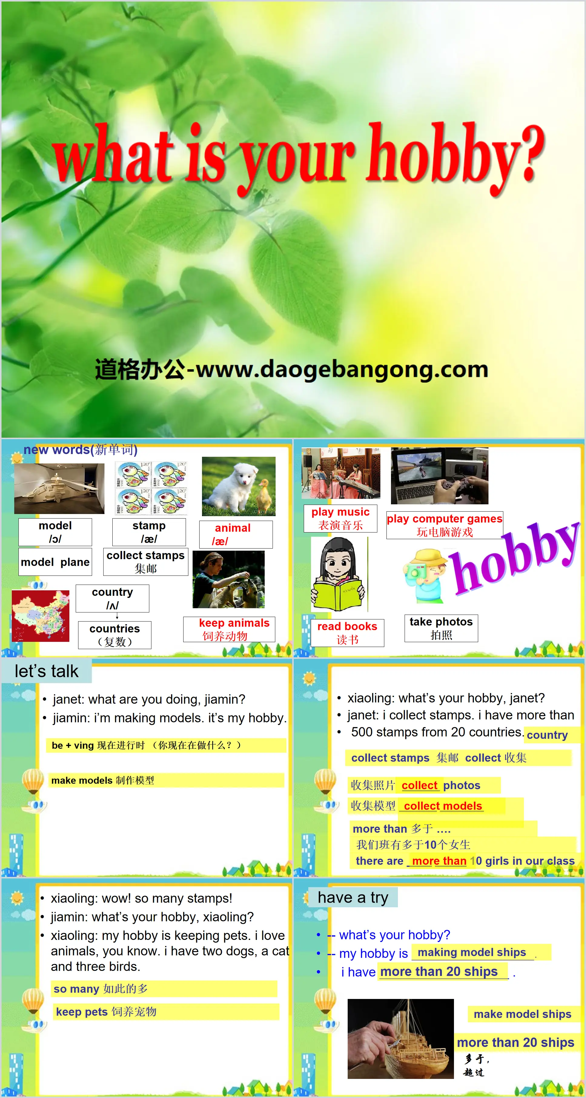 《What's your hobby?》PPT
