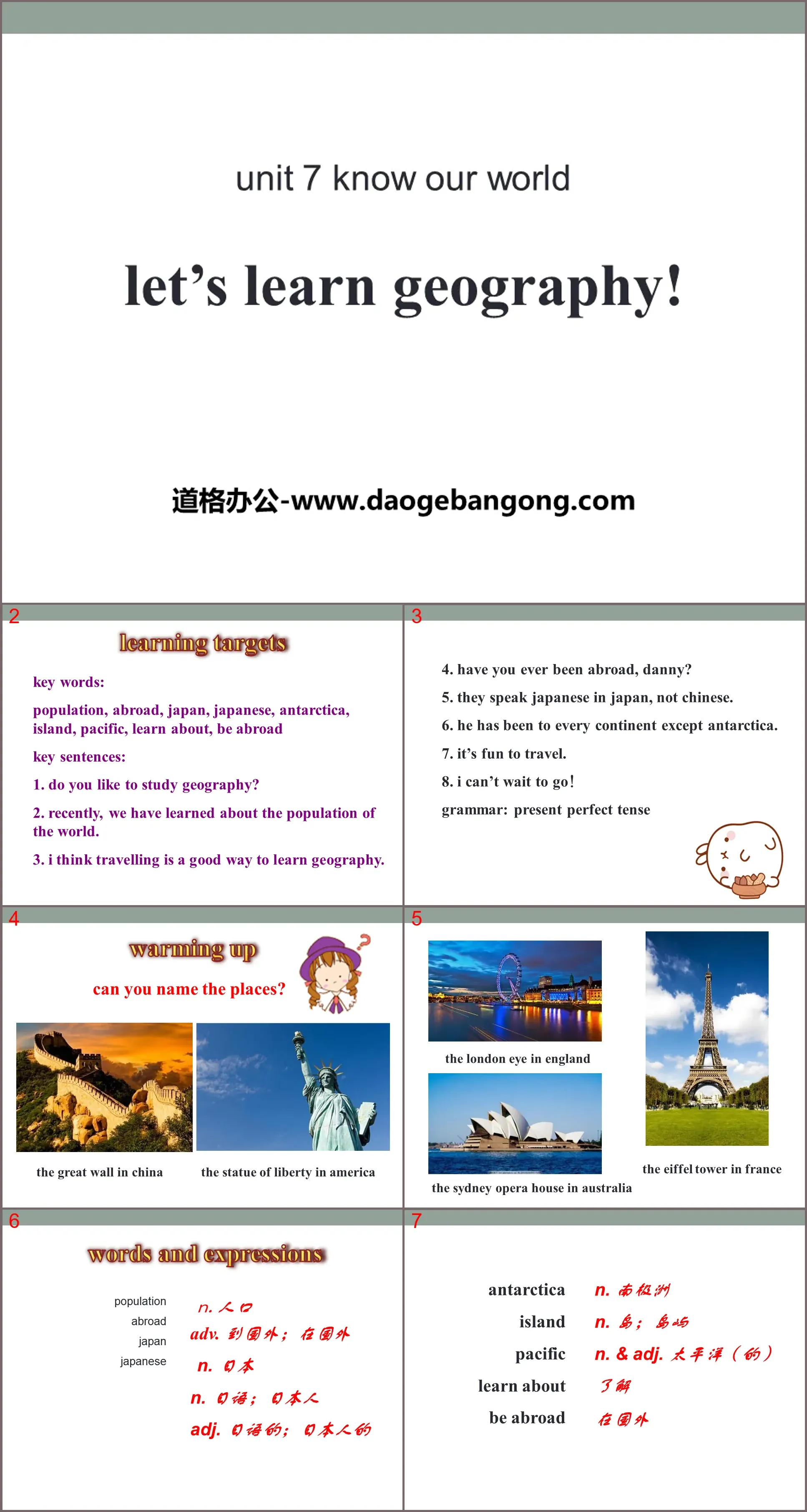 《Let's Learn Geography》Know Our World PPT课件下载