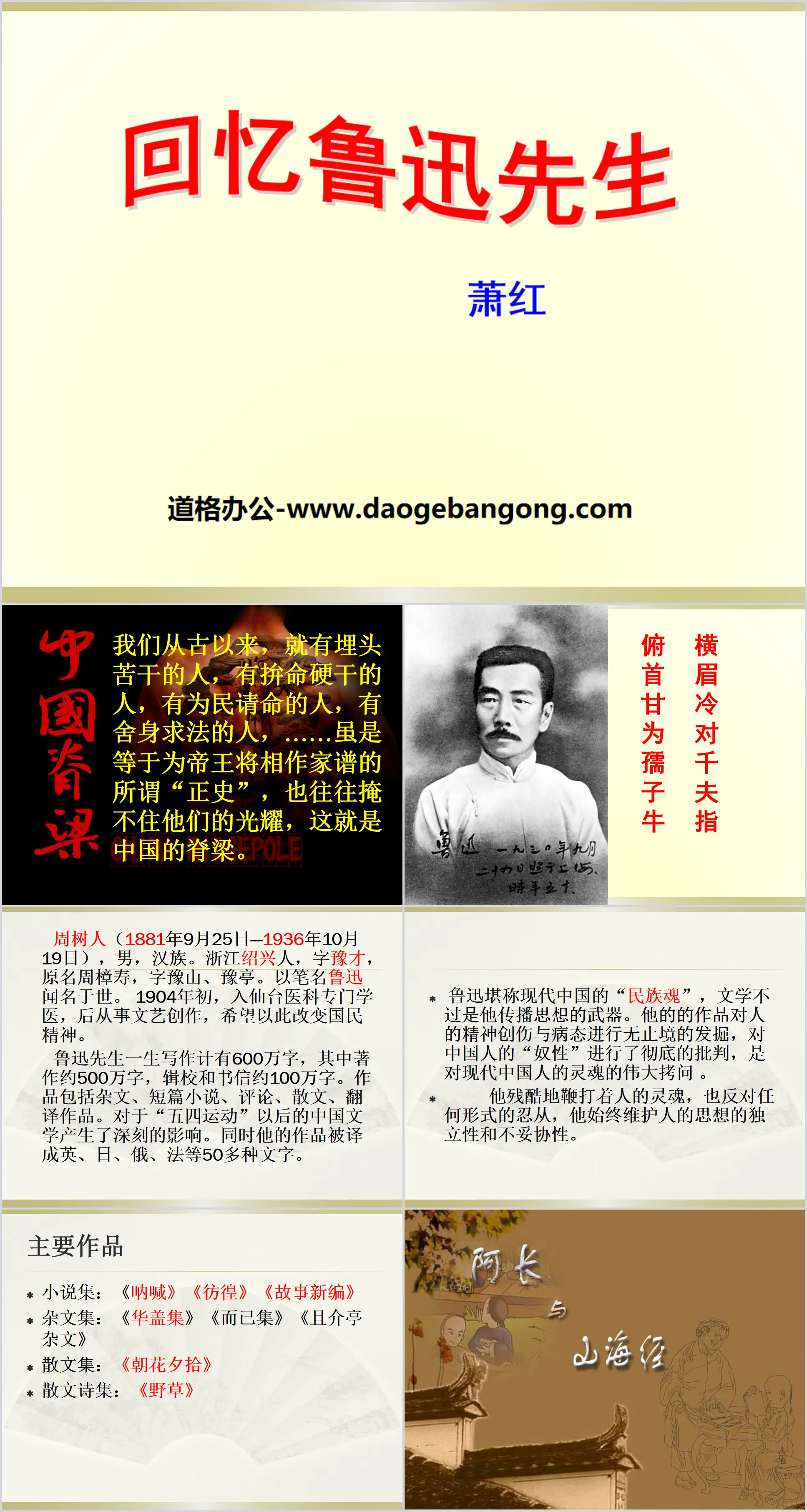 "Remembering Mr. Lu Xun" PPT download