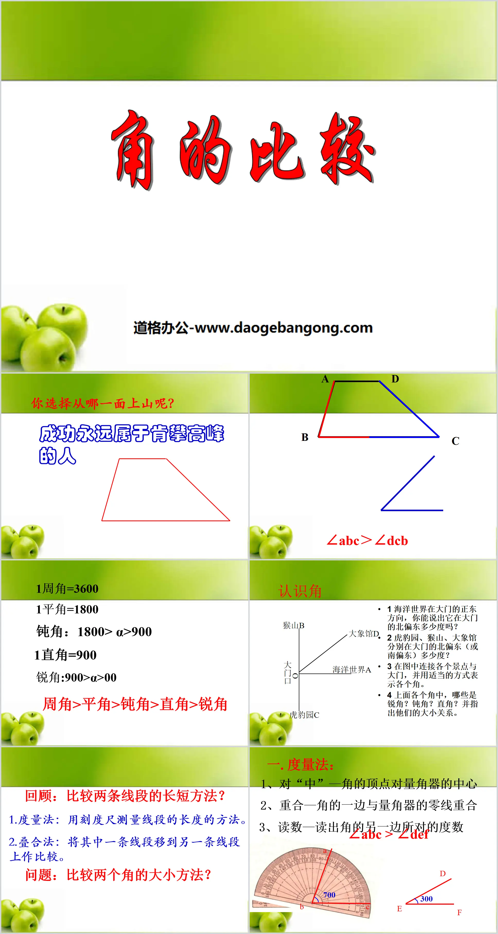 《角的比较》基本平面图形PPT课件
