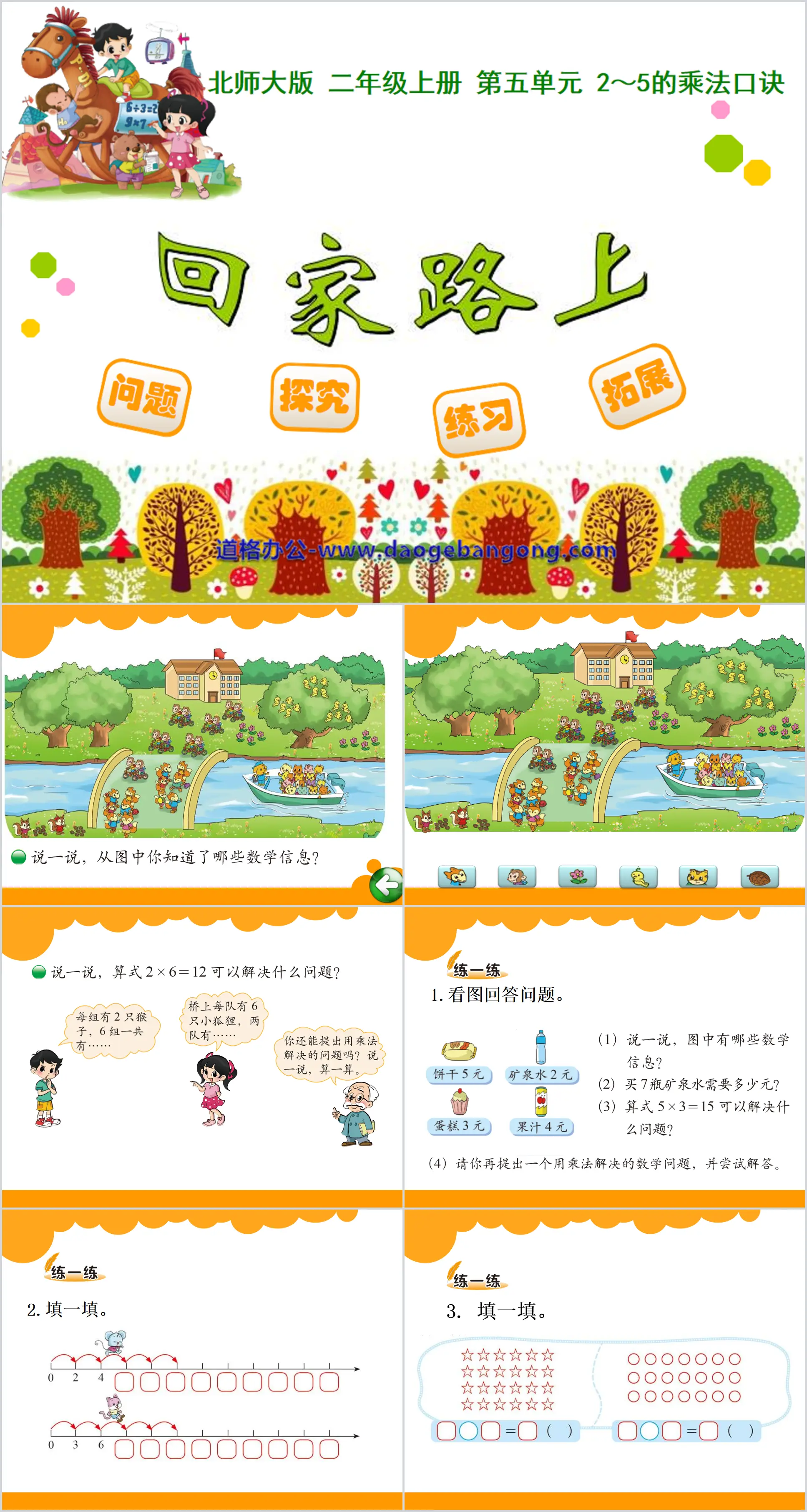 Didacticiel PPT « Sur le chemin du retour » pour les tables de multiplication de 2 à 5