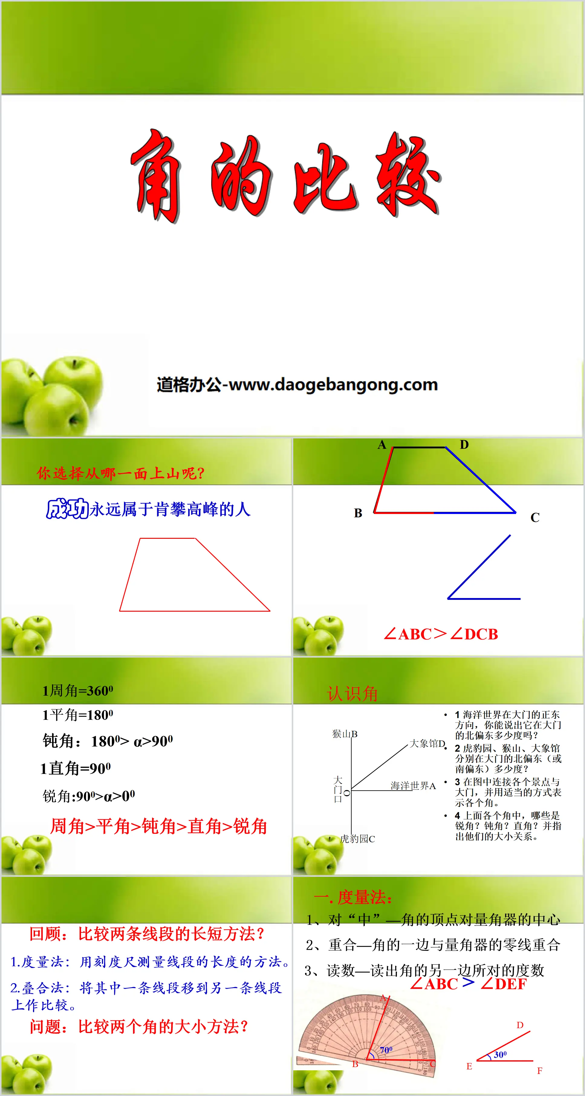 《角的比较》基本平面图形PPT课件