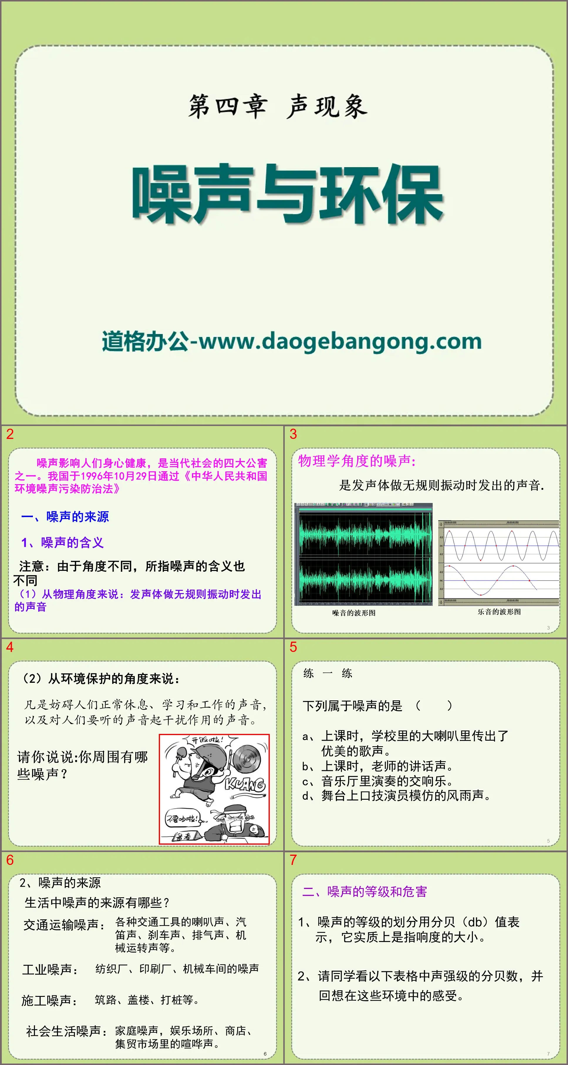 "Noise and Environmental Protection" Acoustic Phenomenon PPT Courseware 2