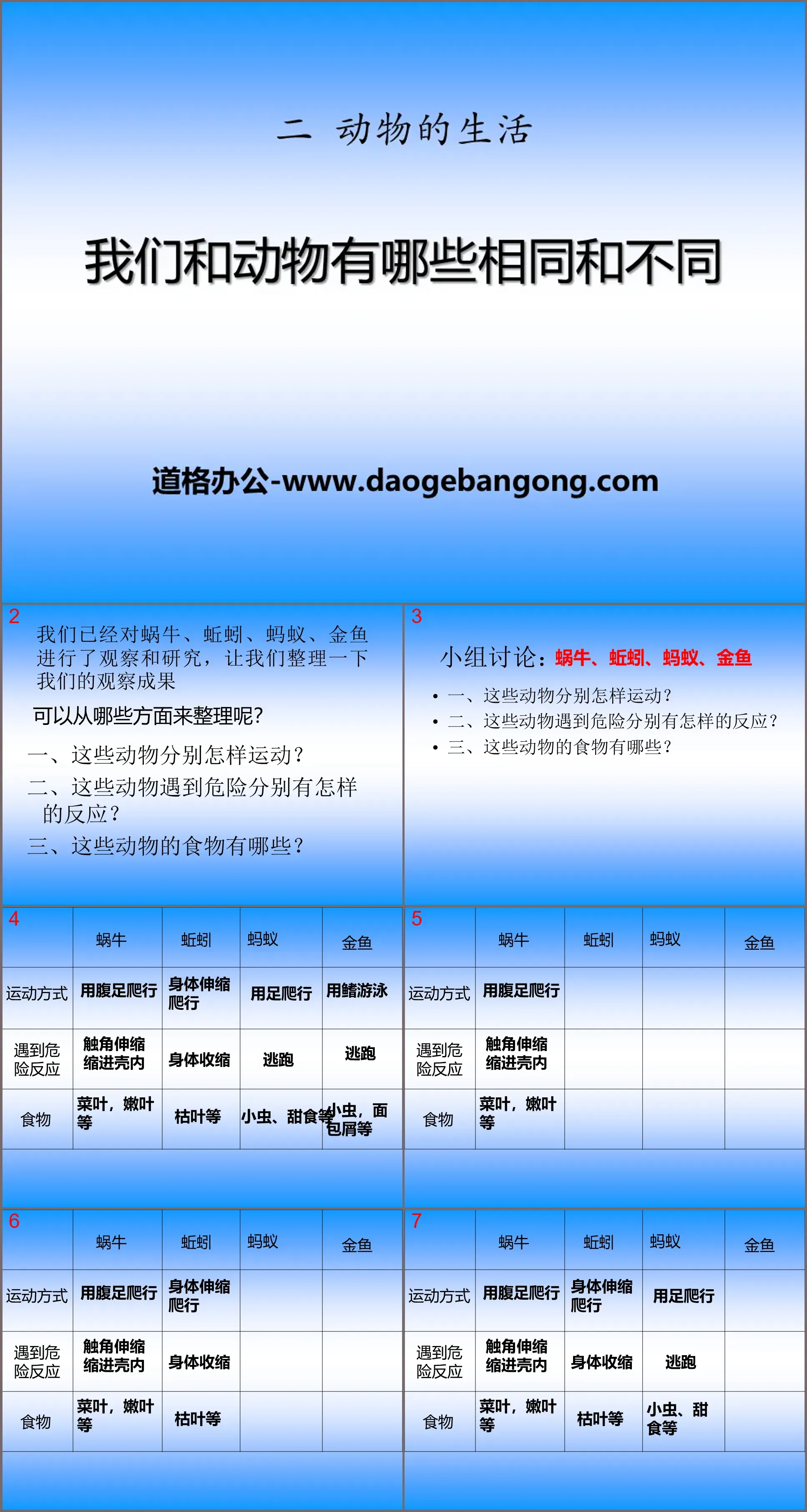 《我们和动物有哪些相同和不同》动物的生活PPT课件3