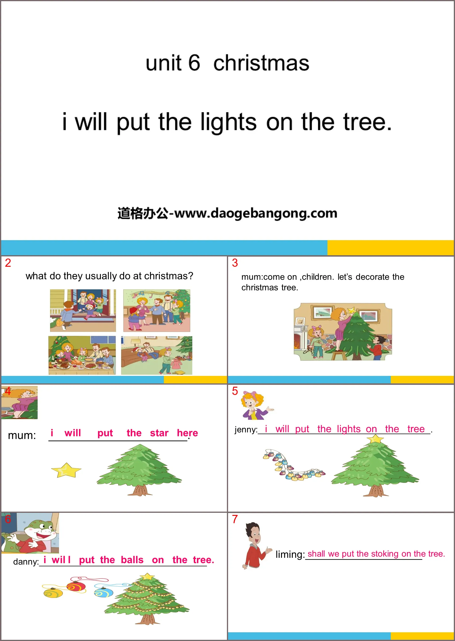 《I will put the lights on the tree》Christmas PPT