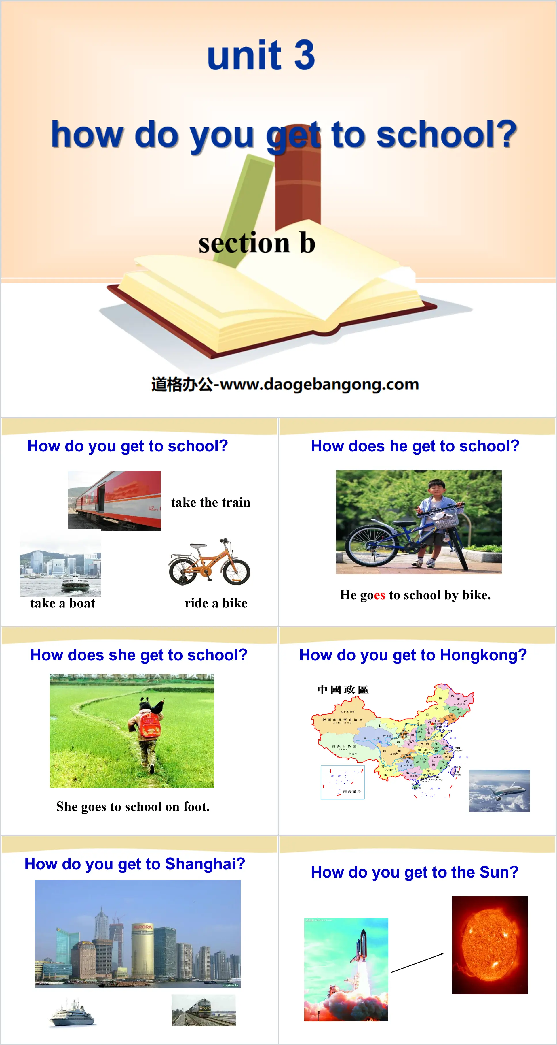 《How do you get to school?》PPT课件4
