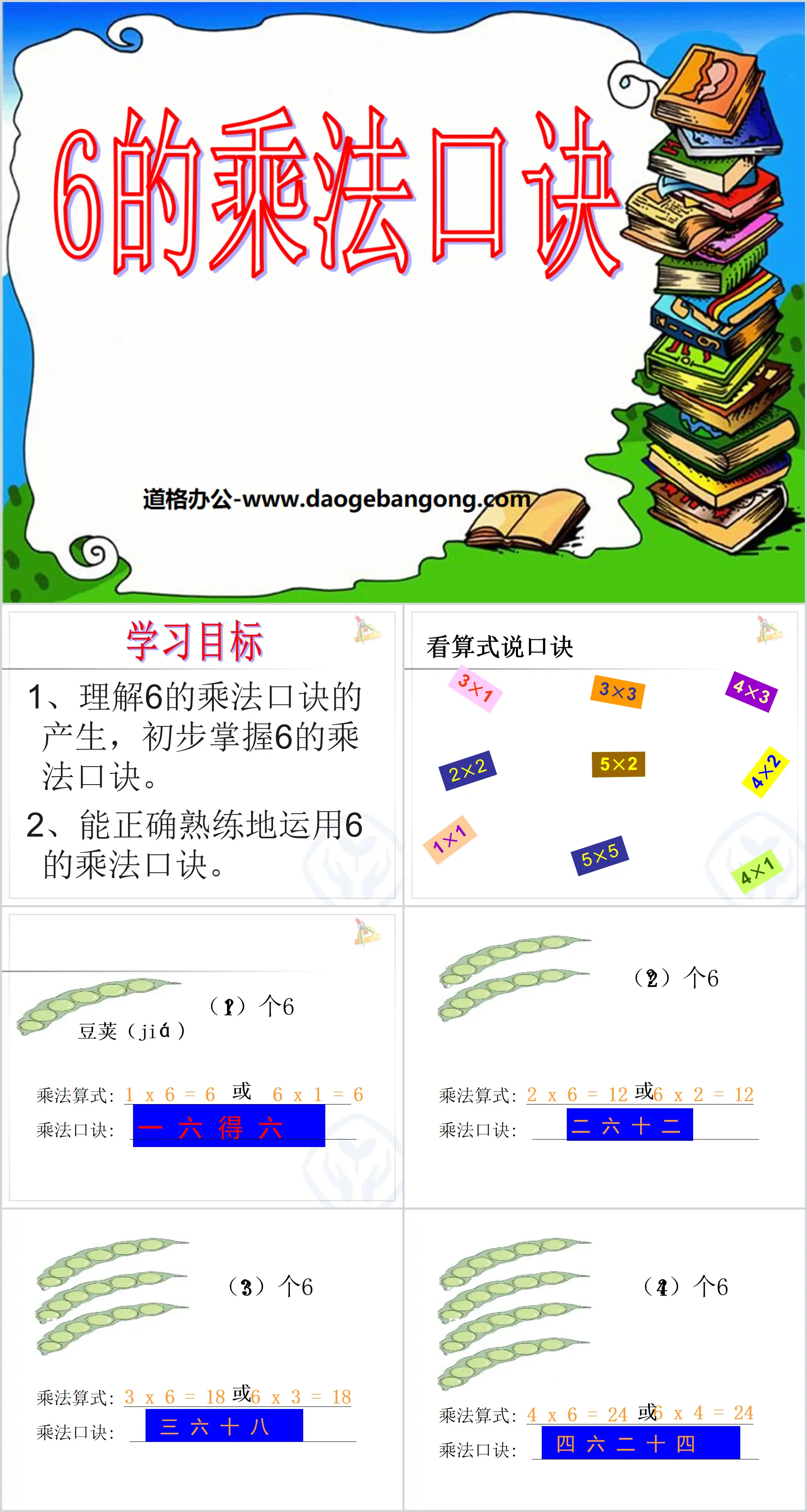 "Table de multiplication de 6" Multiplication dans les tables Didacticiel PPT 5