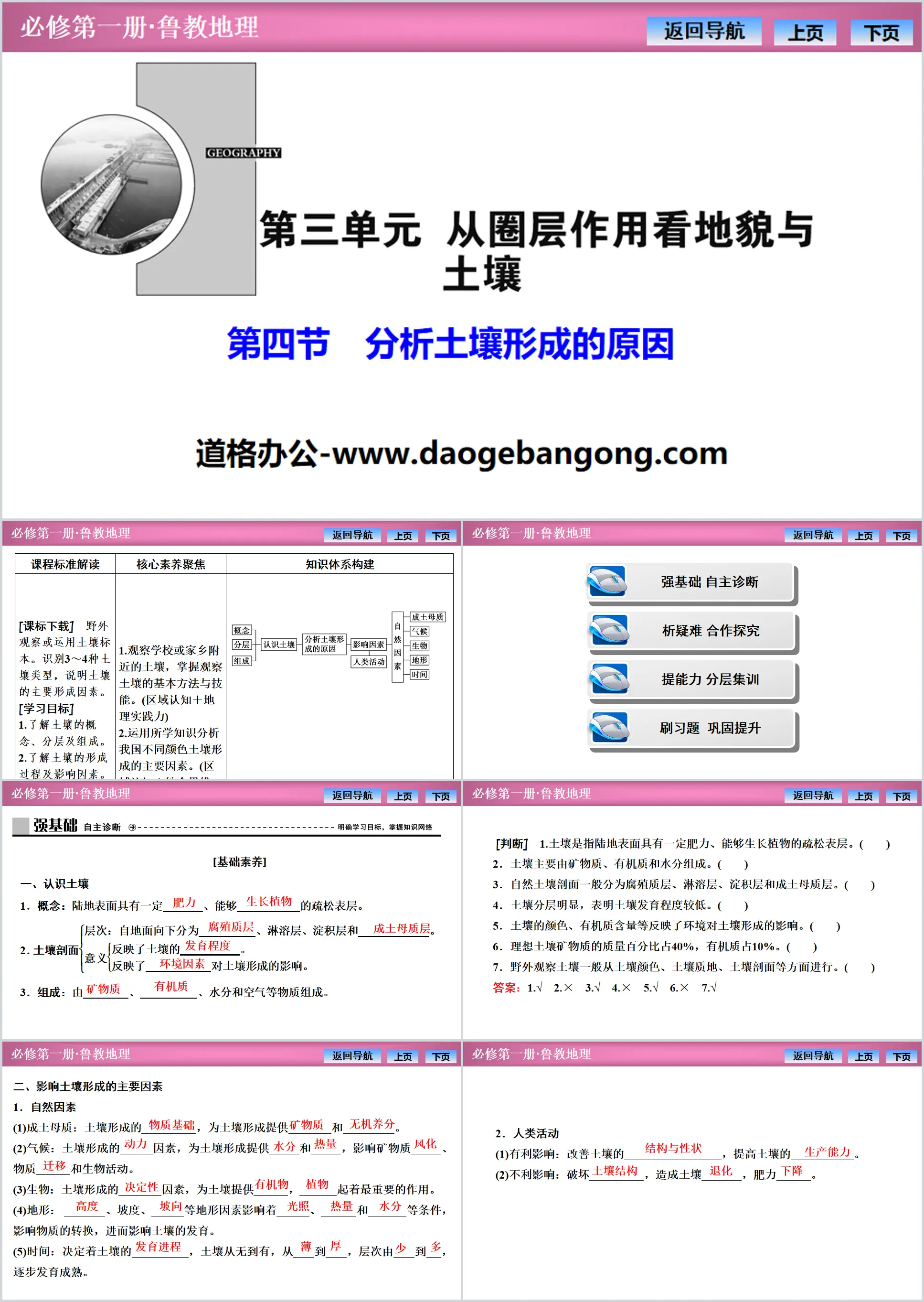 《分析土壤形成的原因》从圈层作用看地貌与土壤PPT课件
