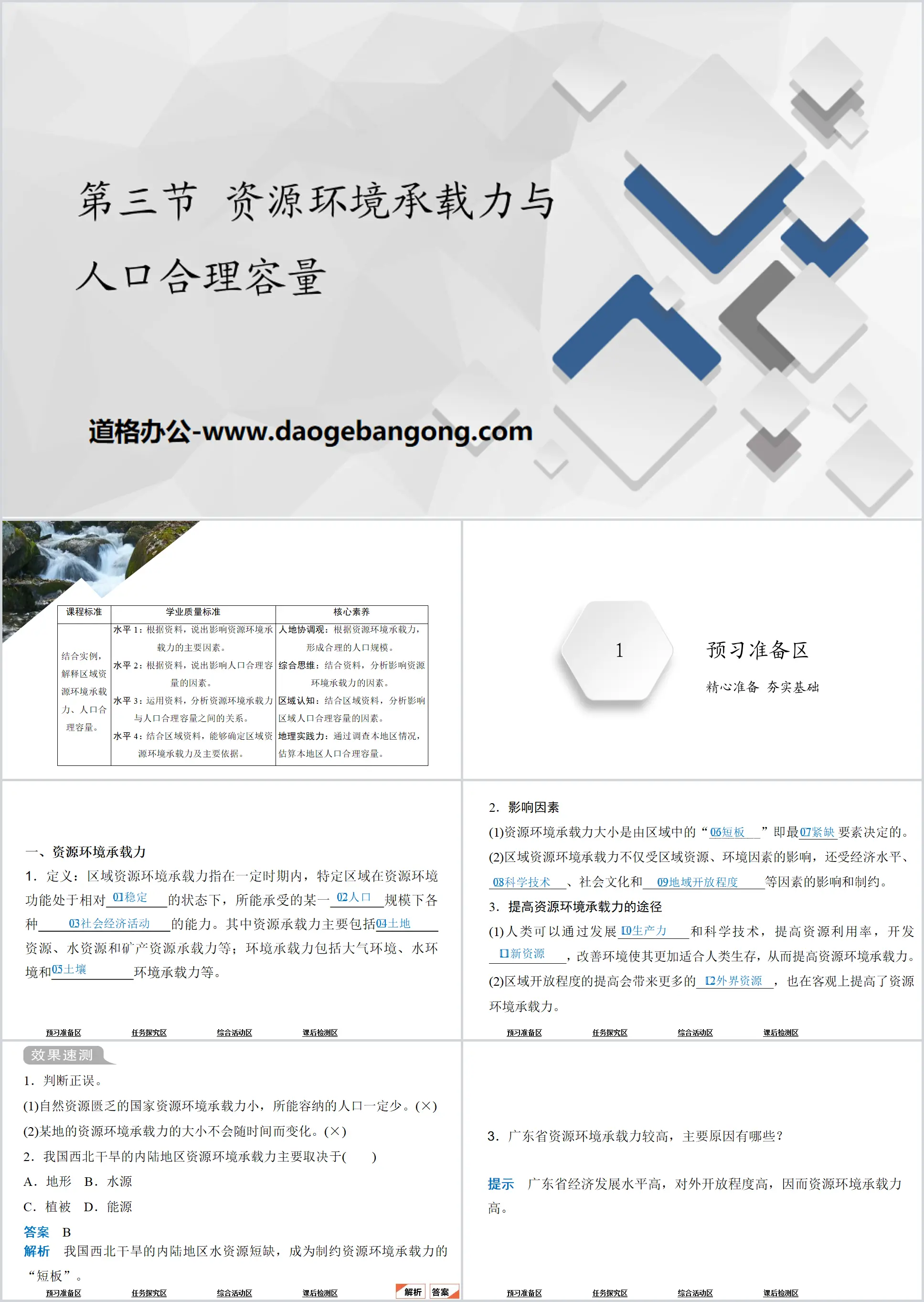 《资源环境承载力与人口合理容量》人口分布、迁移与合理容量PPT下载