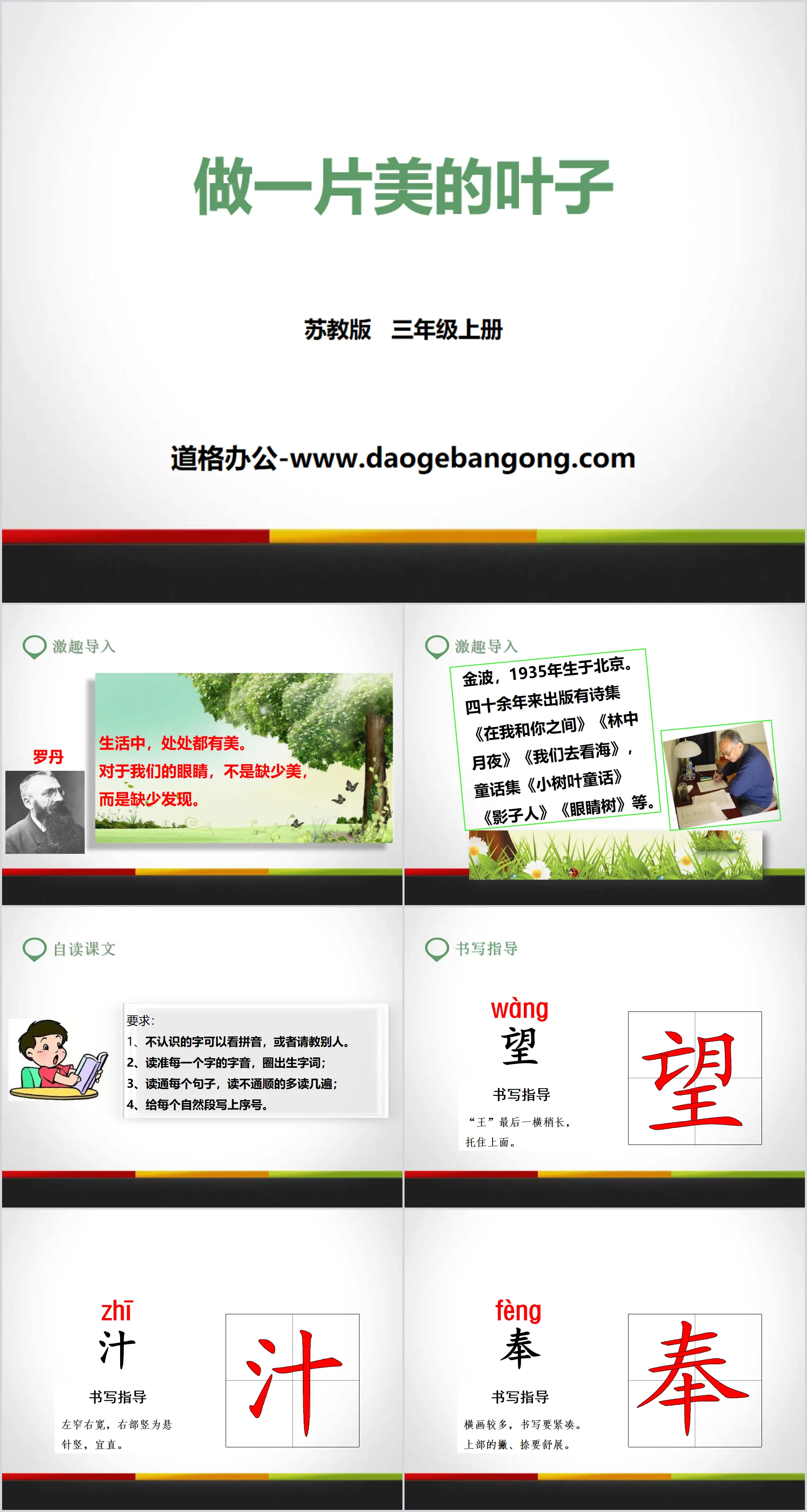 《做一片美的叶子》PPT