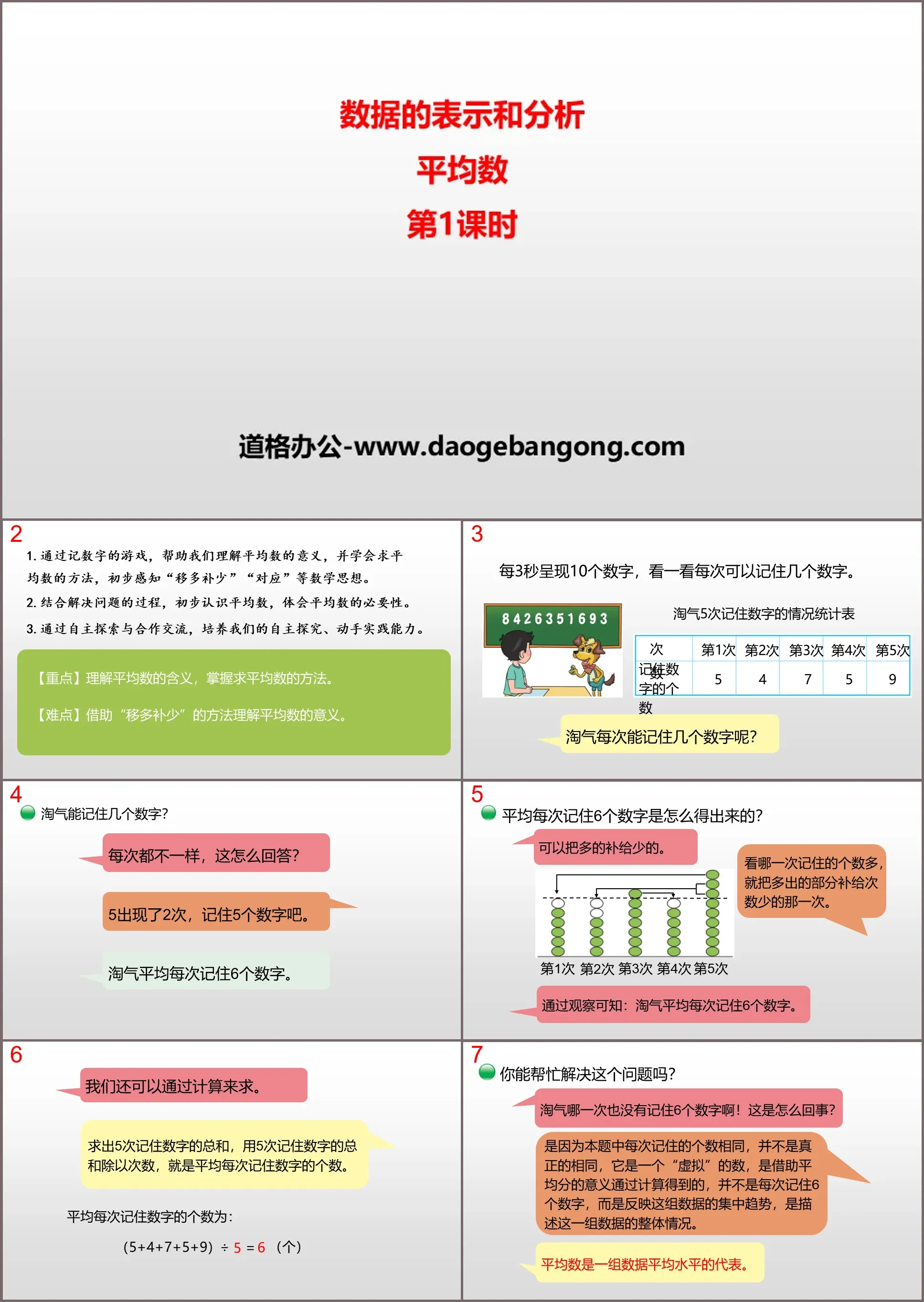 《平均數》資料的表示與分析PPT(第1課時)