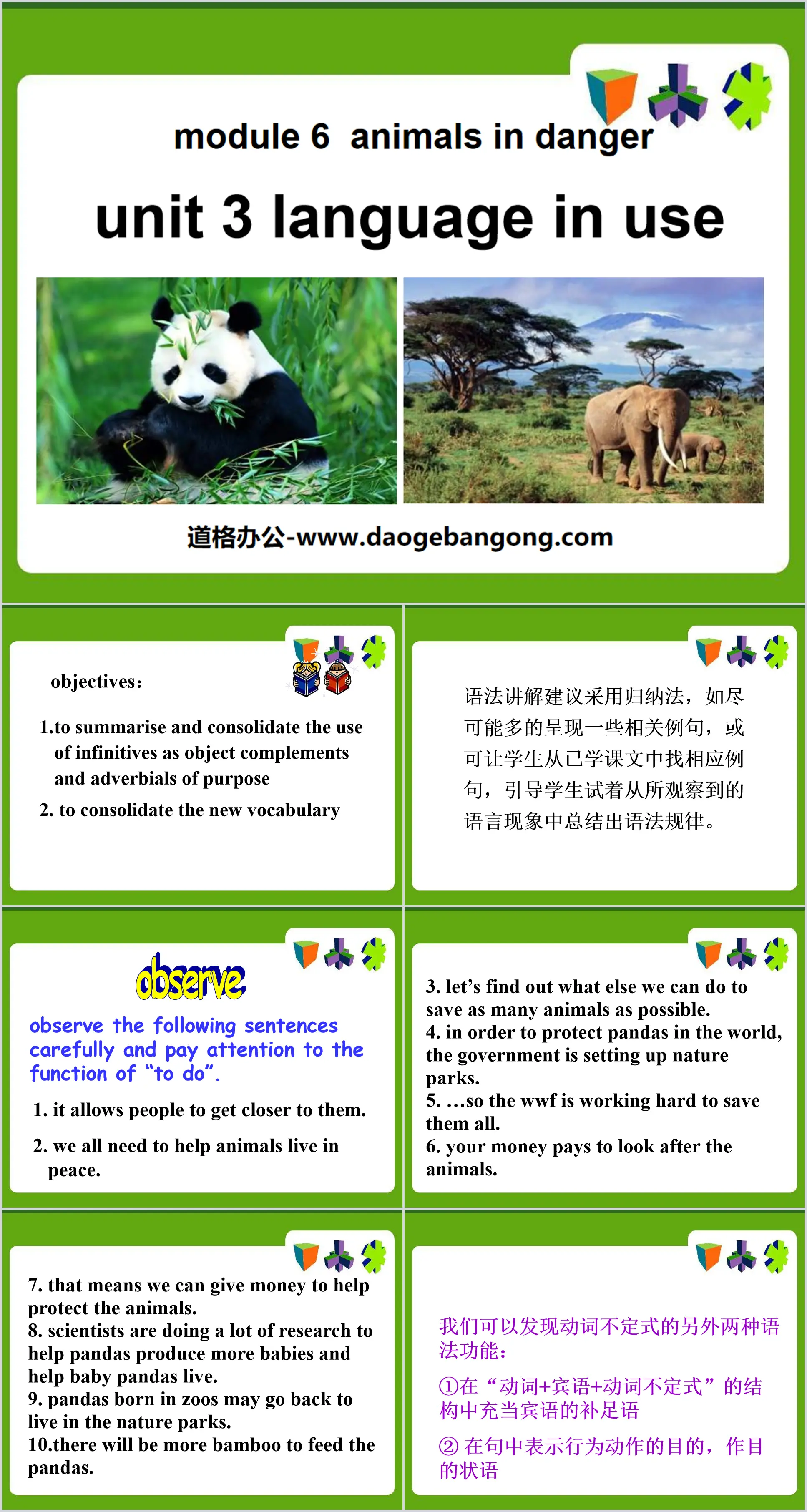 《Language in use》Animals in danger PPT课件
