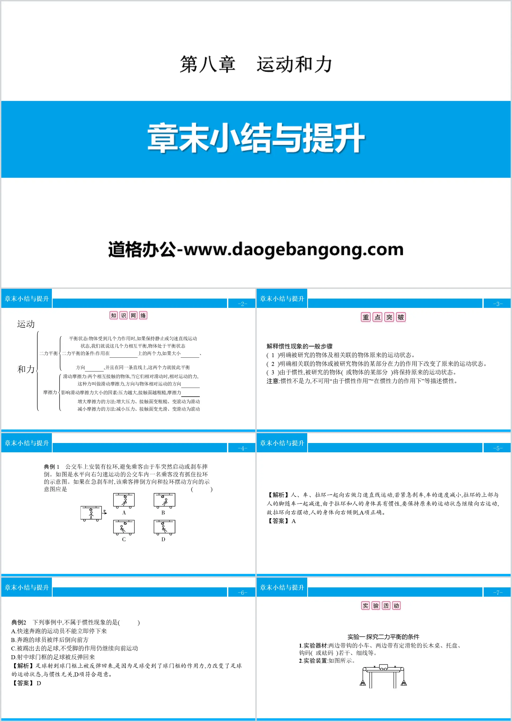 《章末小結與提升》運動與力PPT