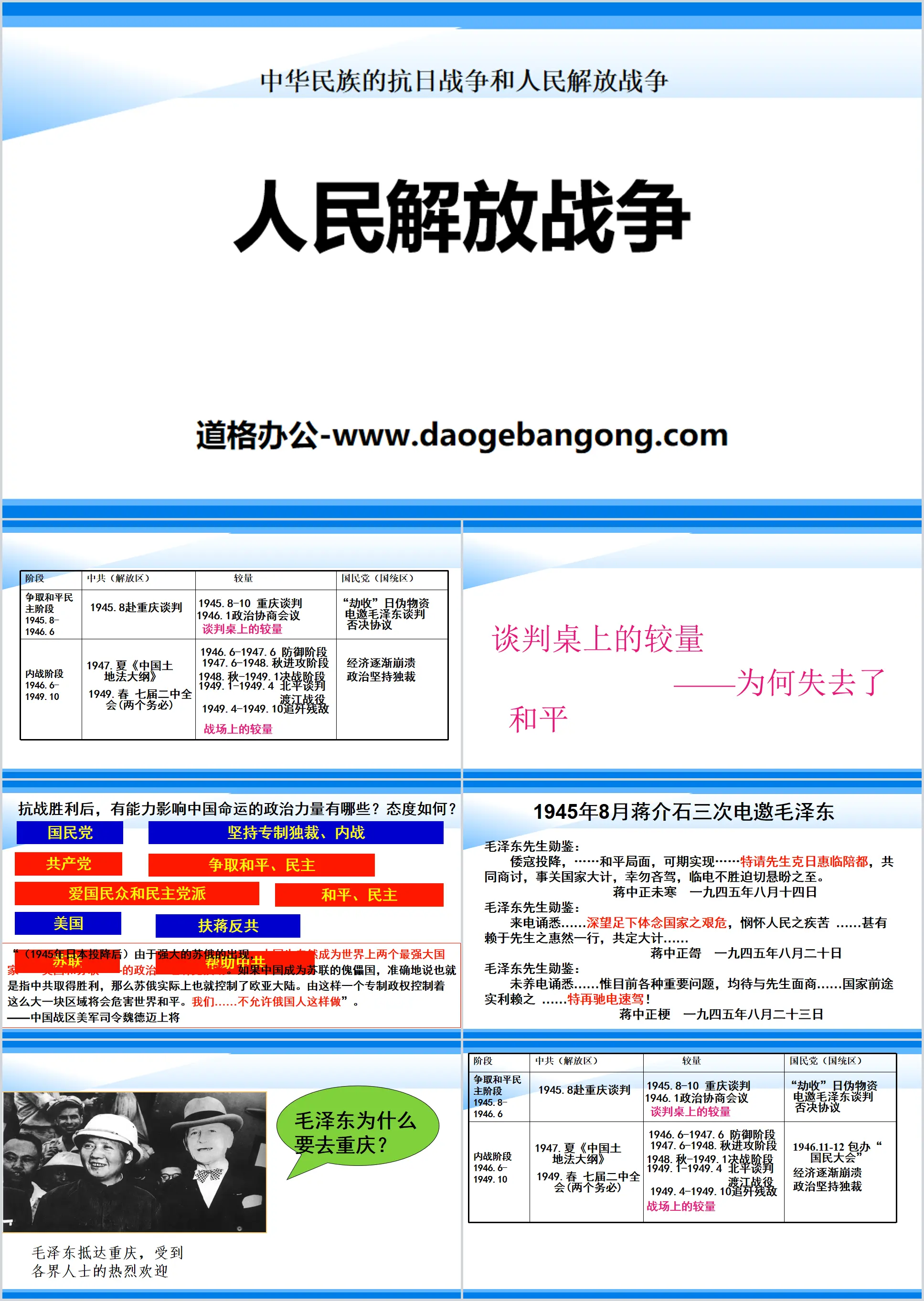 《人民解放戰爭》中華民族的抗日戰爭與人民解放戰爭PPT