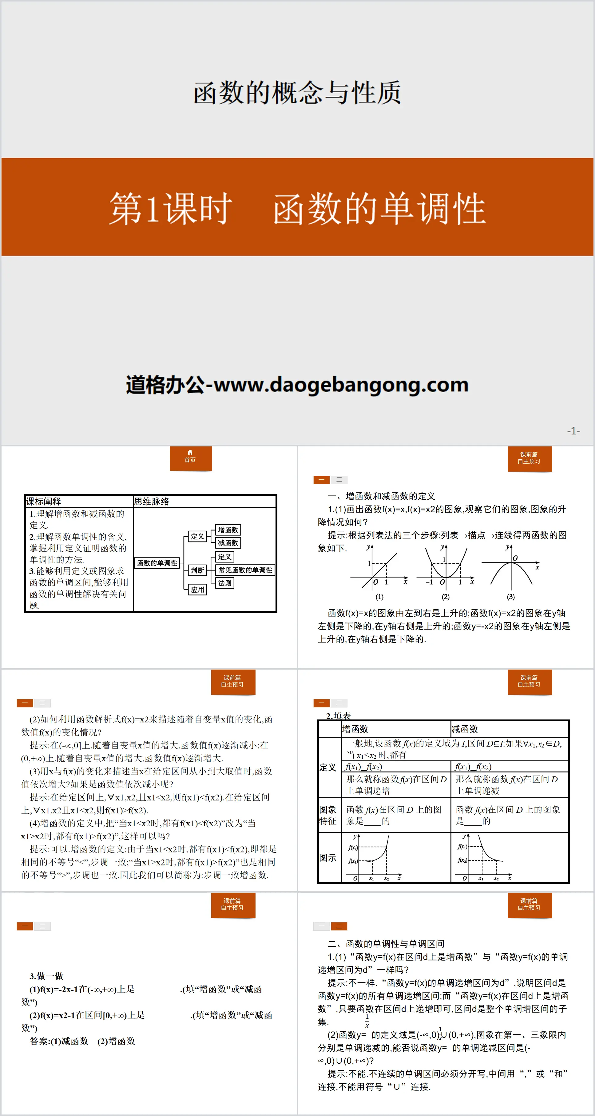 《函数的单调性》函数的概念与性质PPT
