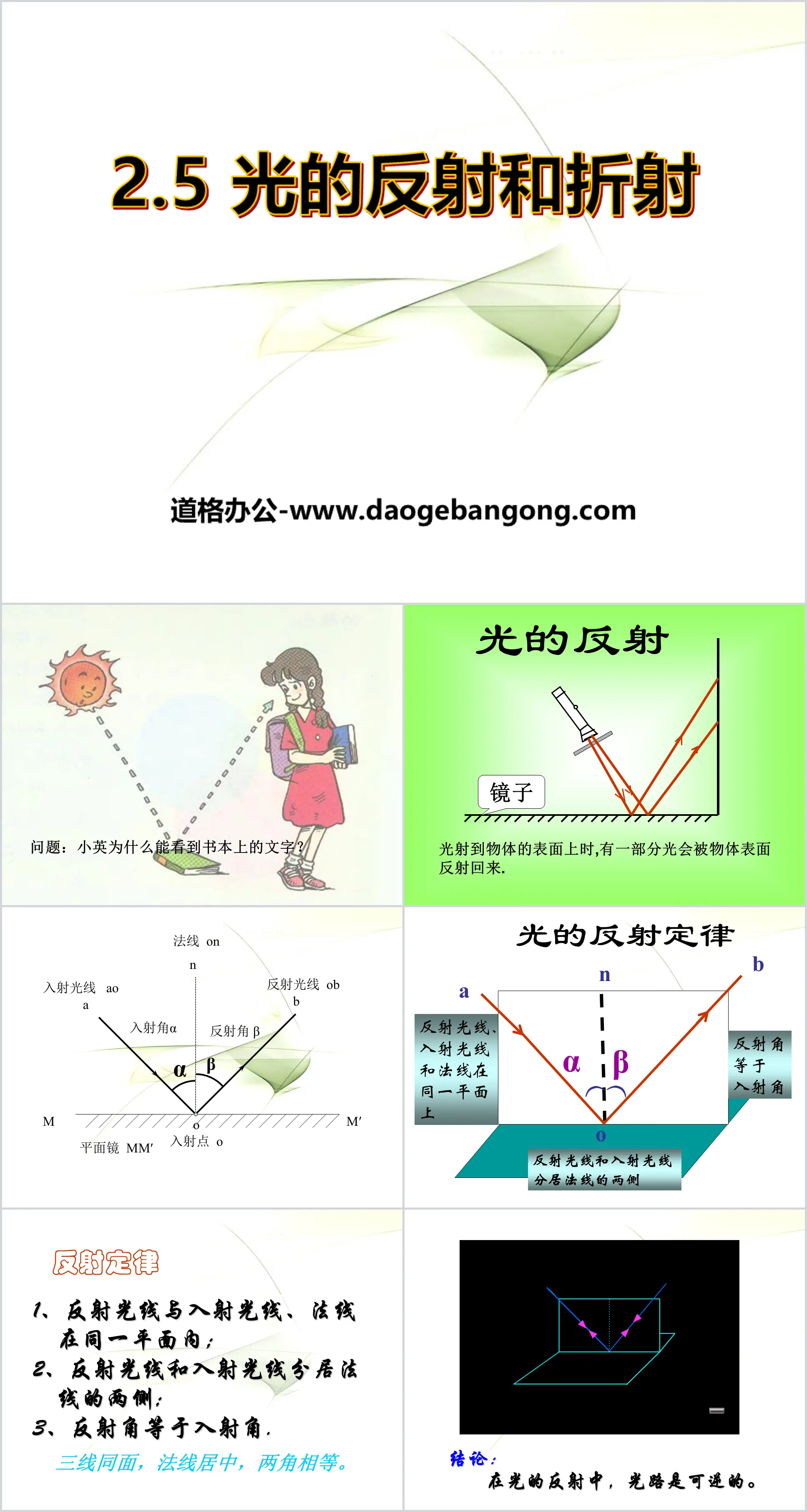 《光的反射和折射》PPT
