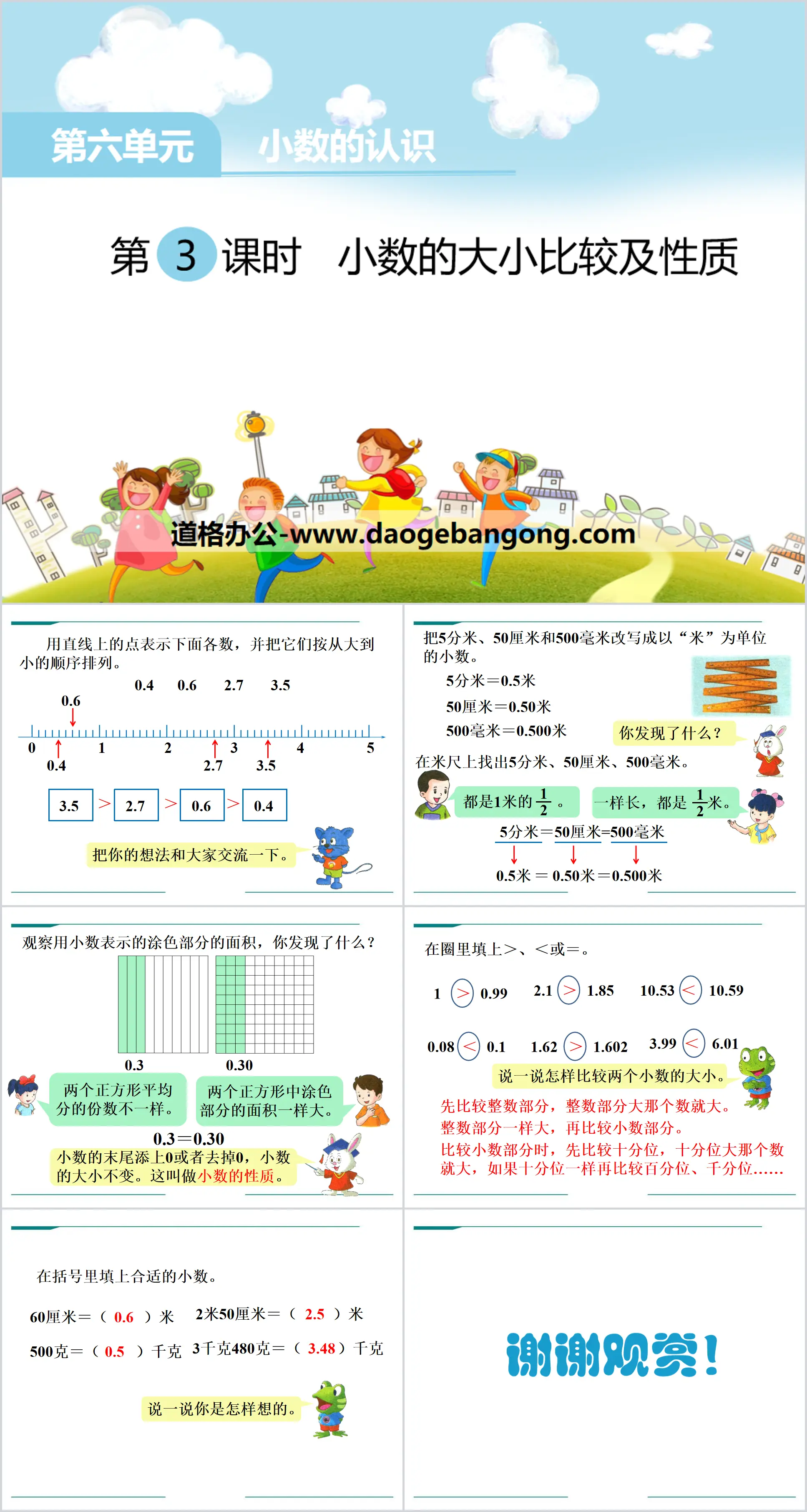 《小数的大小比较及性质》PPT