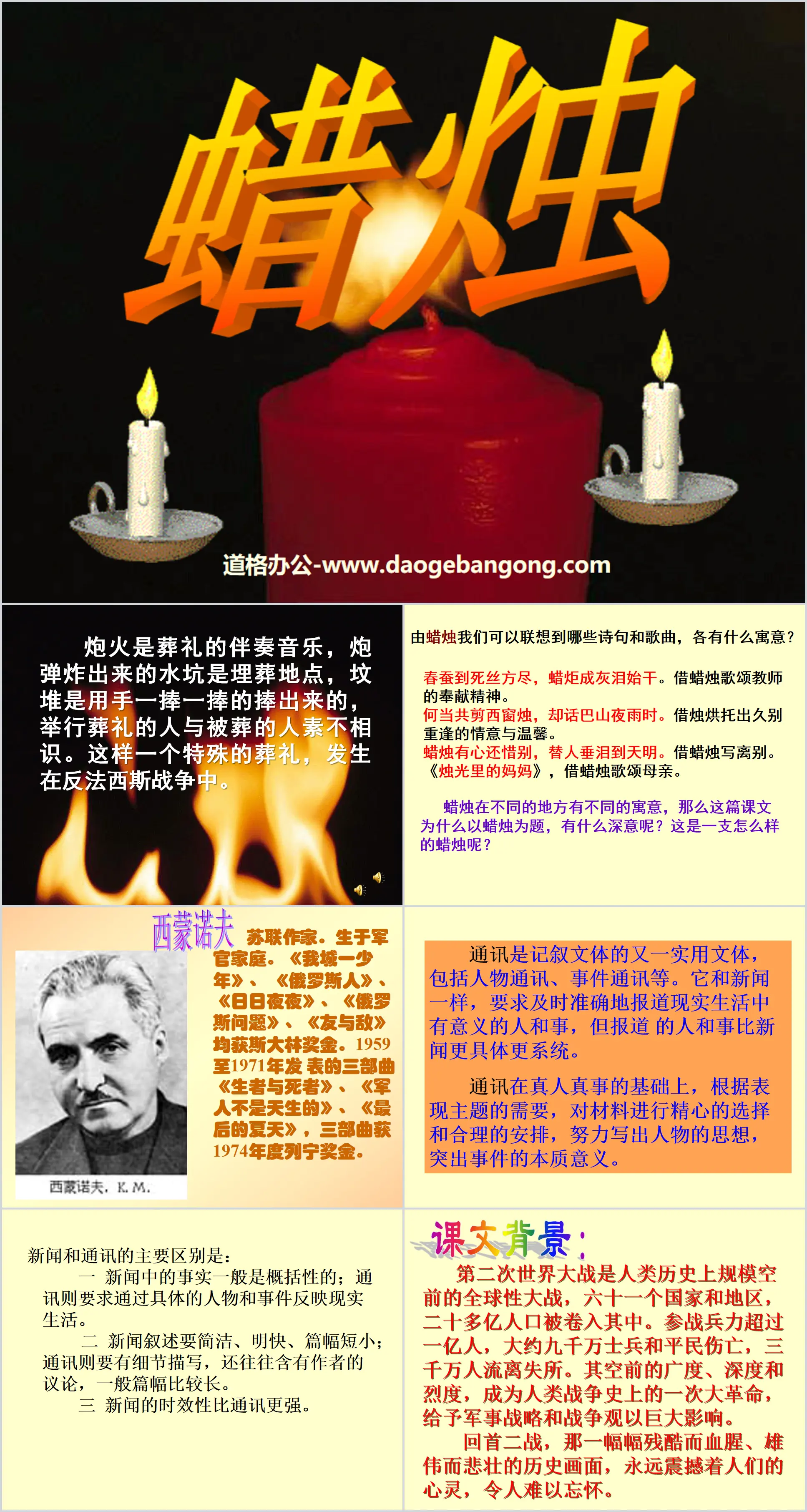 "Candles" PPT courseware 3