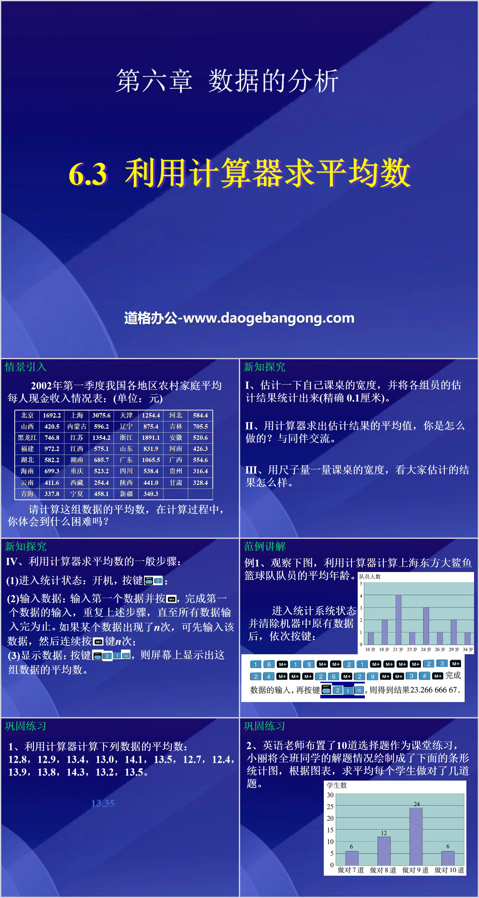 《利用计算器求平均数》数据的分析PPT课件
