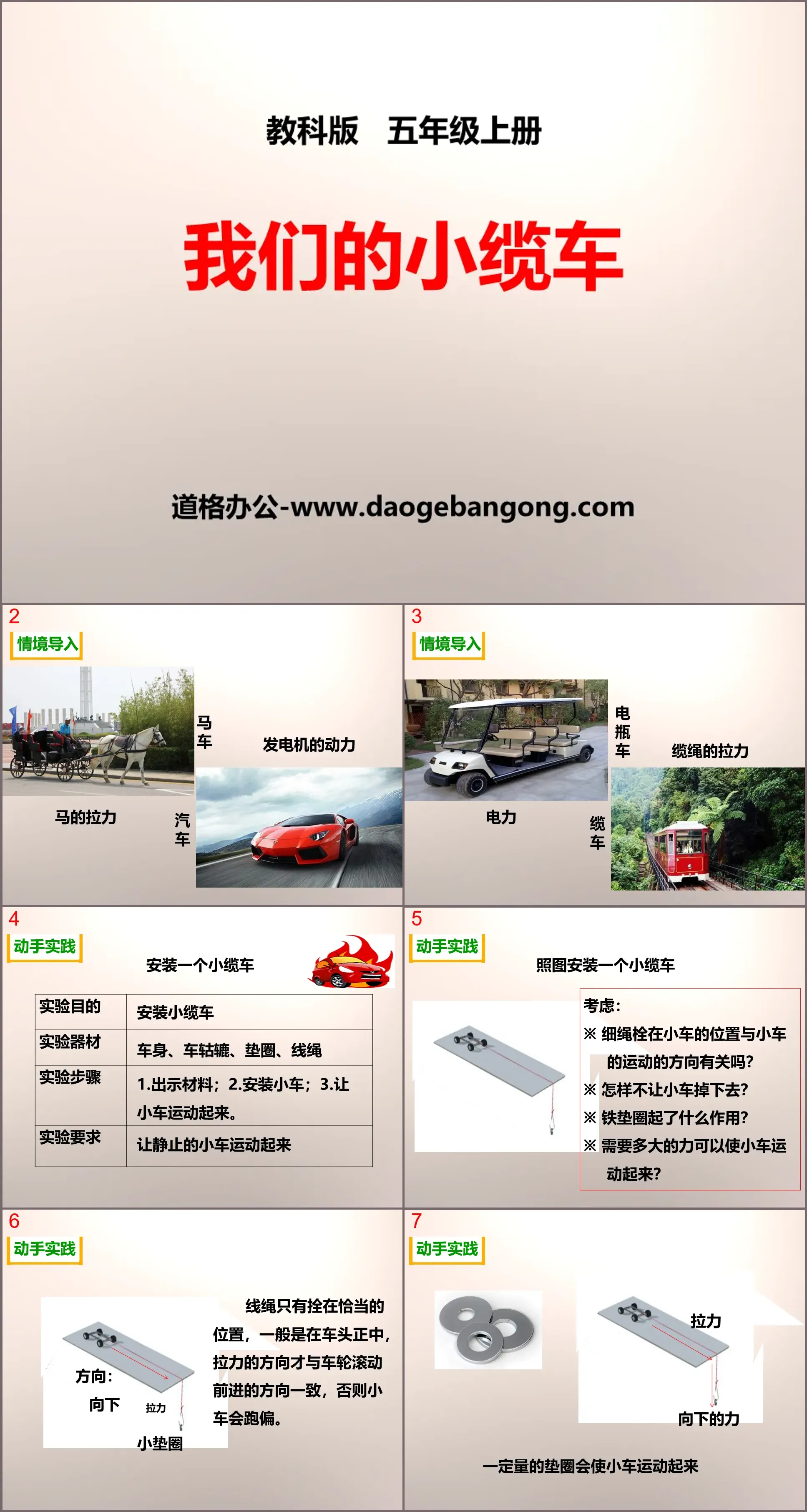 《我们的小缆车》运动和力PPT下载