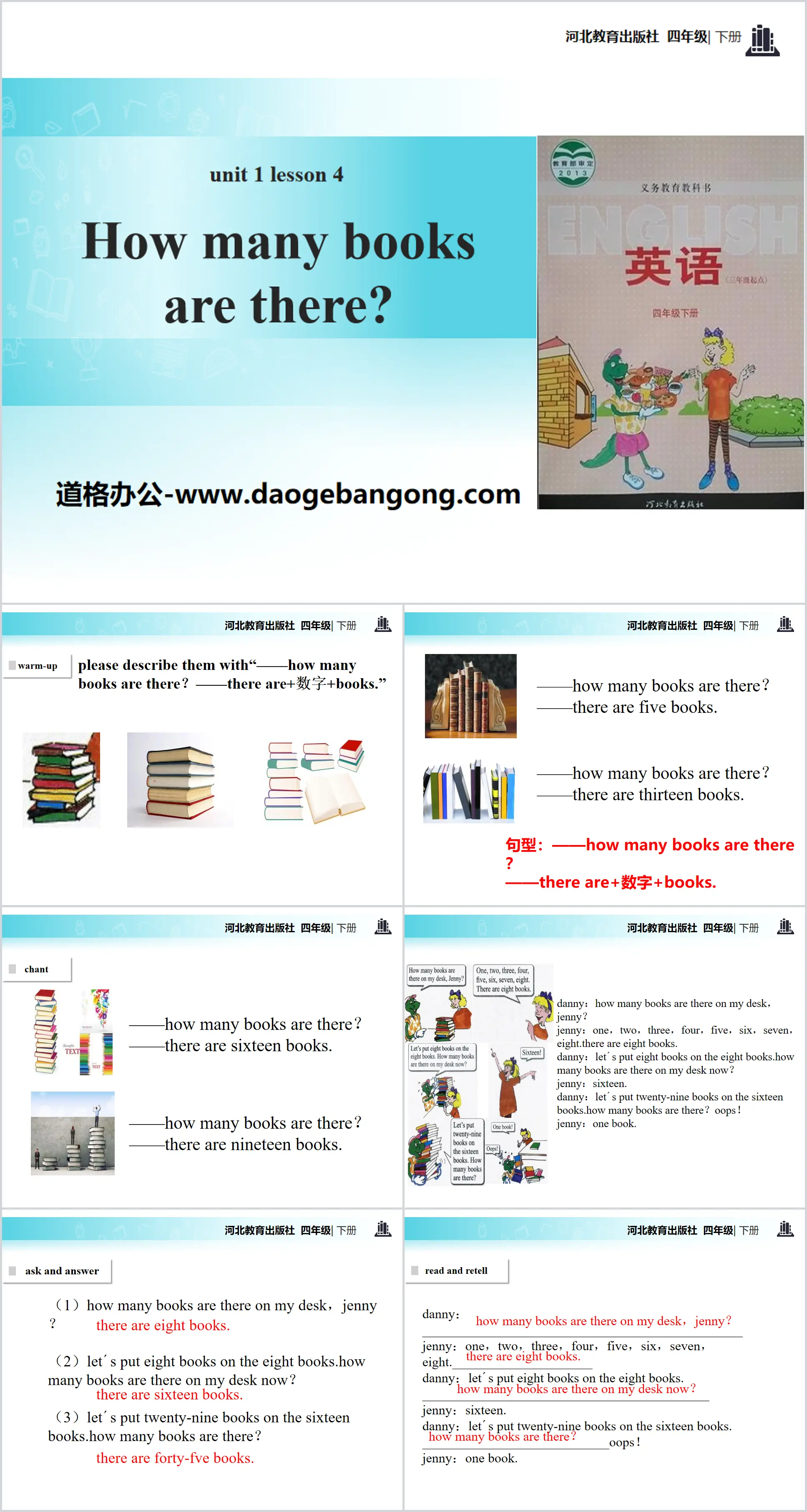 "How Many Books Are There?" Hello Again! PPT teaching courseware