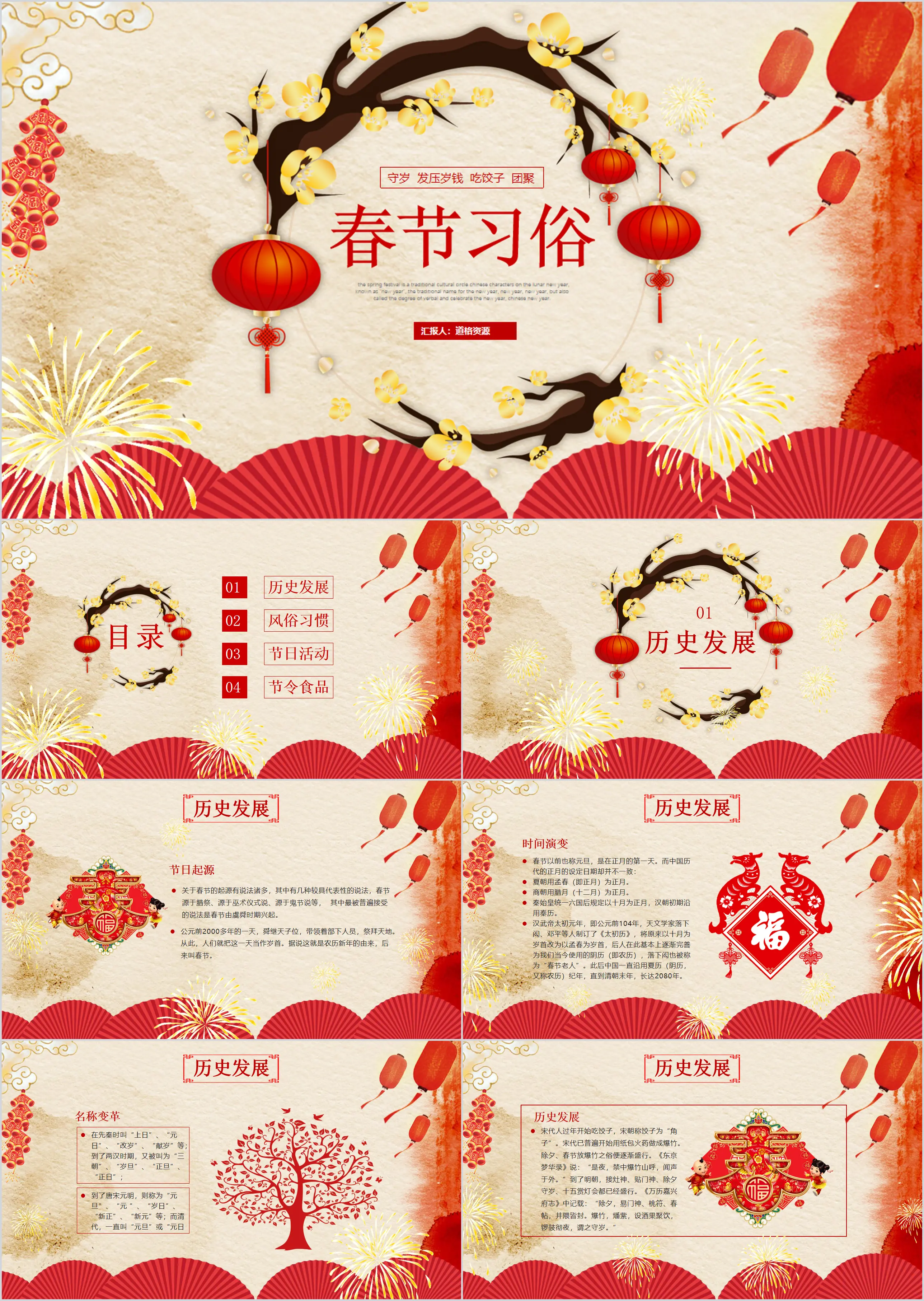 Chinese Spring Festival traditional customs introduction PPT download