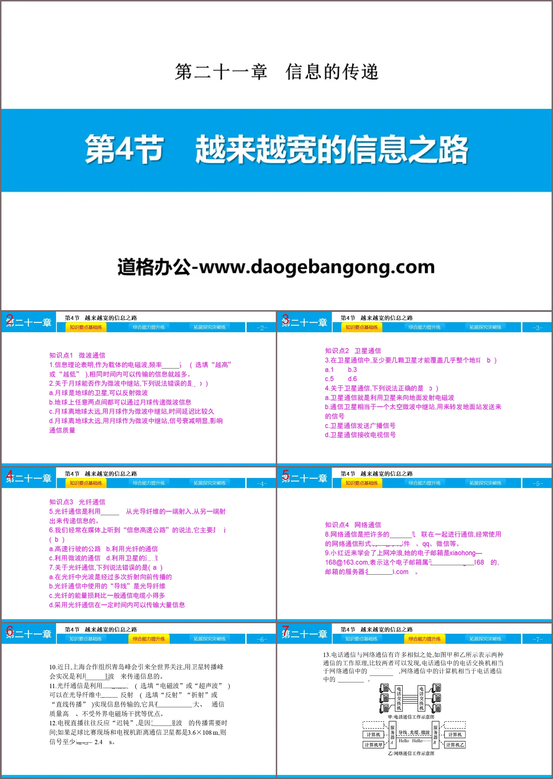 《越来越宽的信息之路》信息的传递PPT
