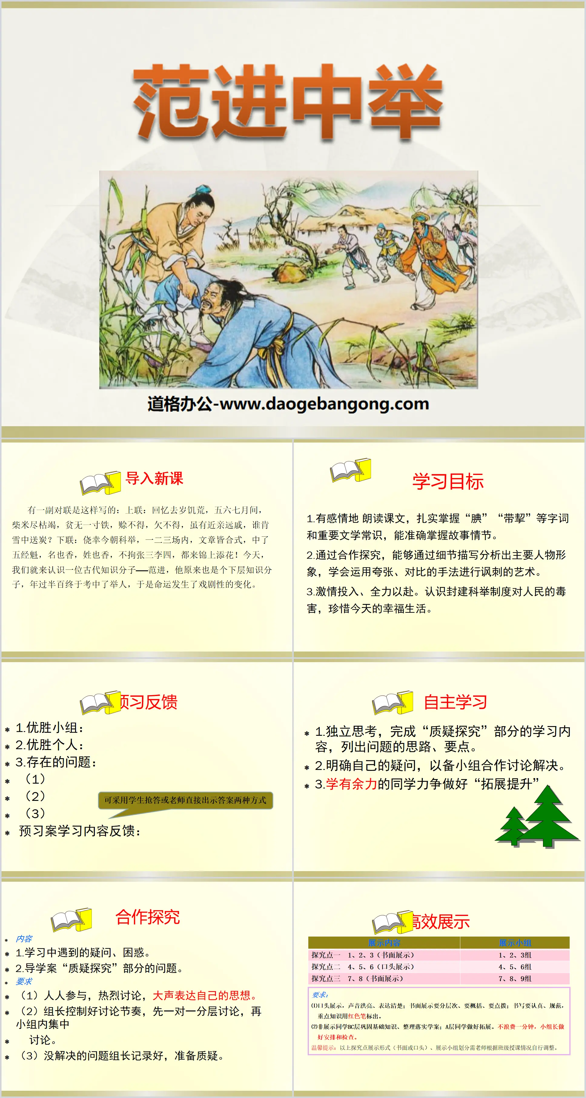 "Fan Jin passed the exam" PPT courseware 11